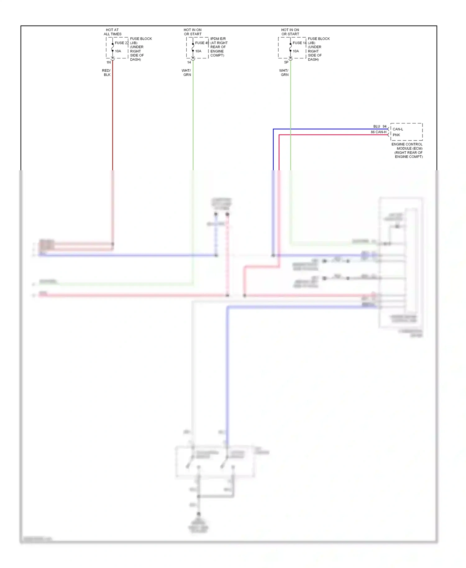 Wiring diagram fuse 14 for Nissan Frontier D22 (1998-2007) (13 of 16)