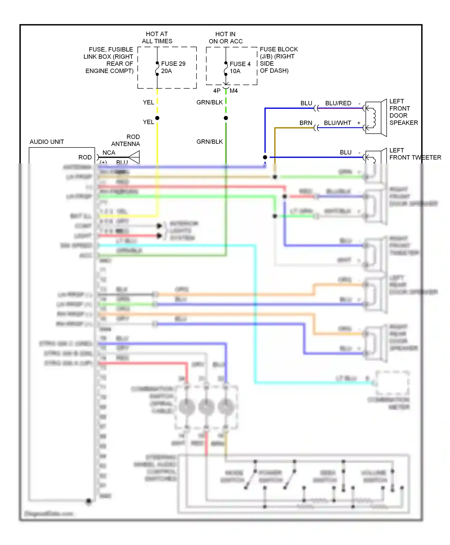 Wiring diagram fuse 4 for Nissan Frontier D22 (1998-2007) (8 of 8)