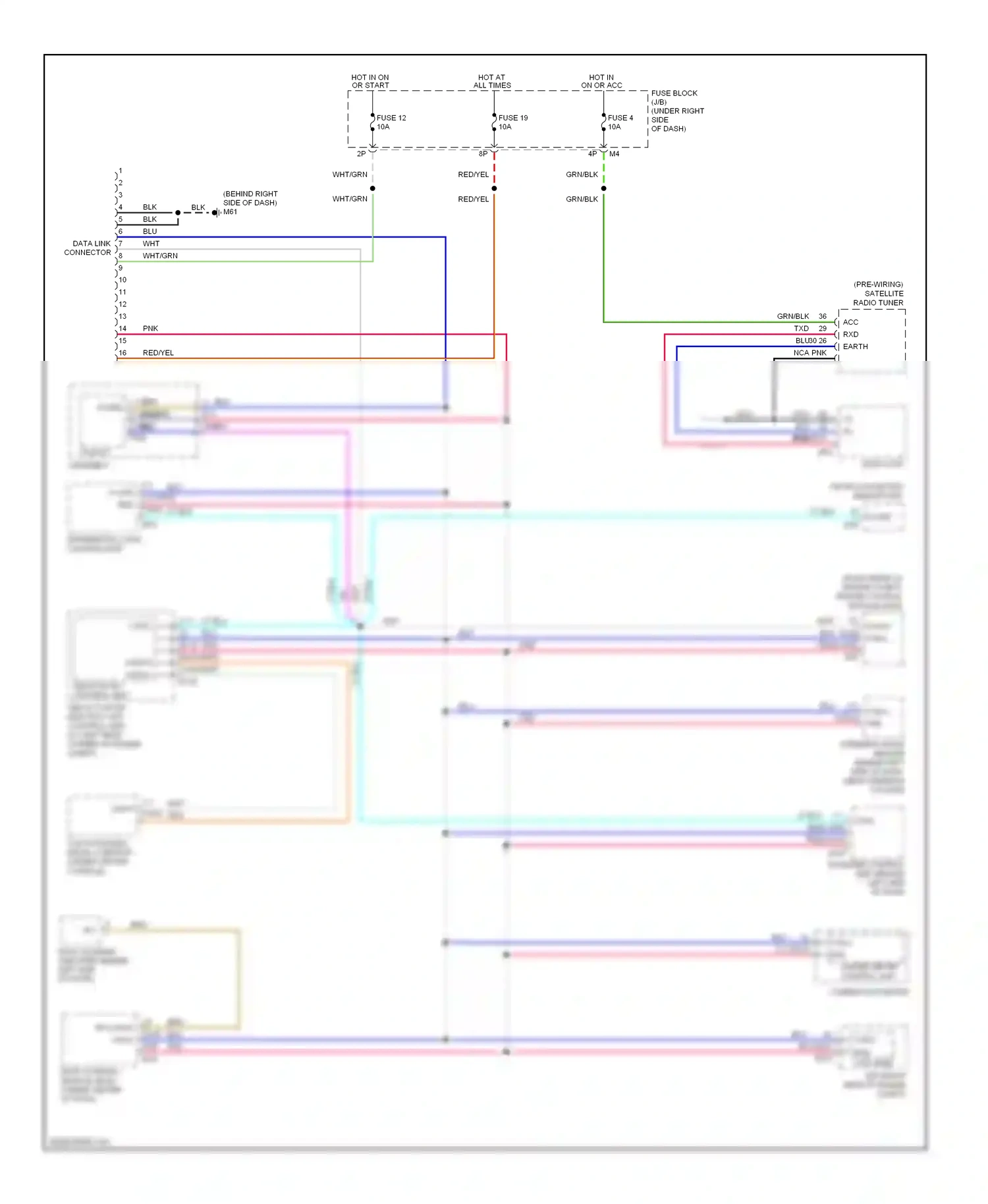 Wiring diagram fuse 4 for Nissan Frontier D22 (1998-2007) (2 of 8)