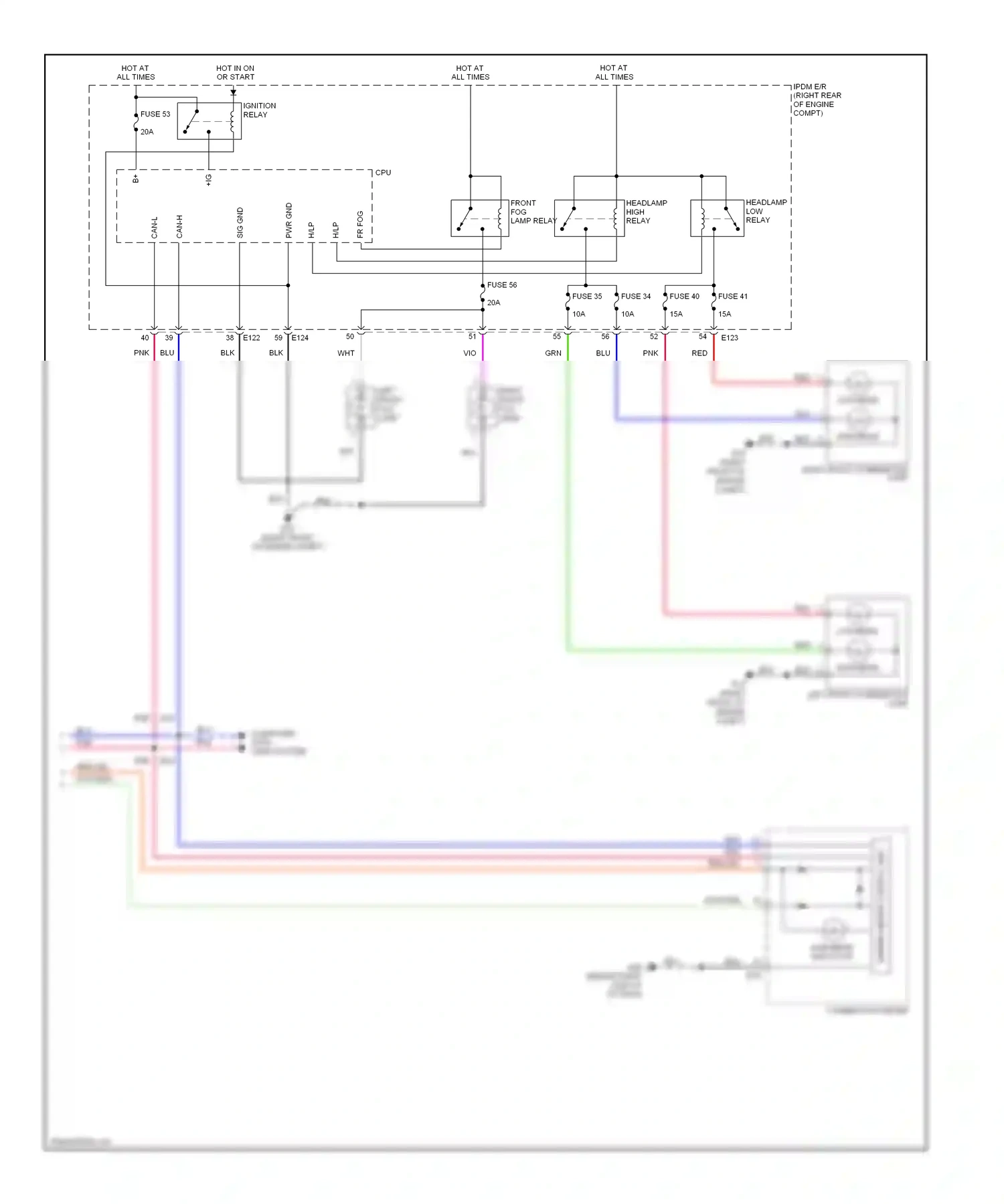 Wiring diagram fuse 40 for Nissan Frontier D22 (1998-2007) (1 of 1)