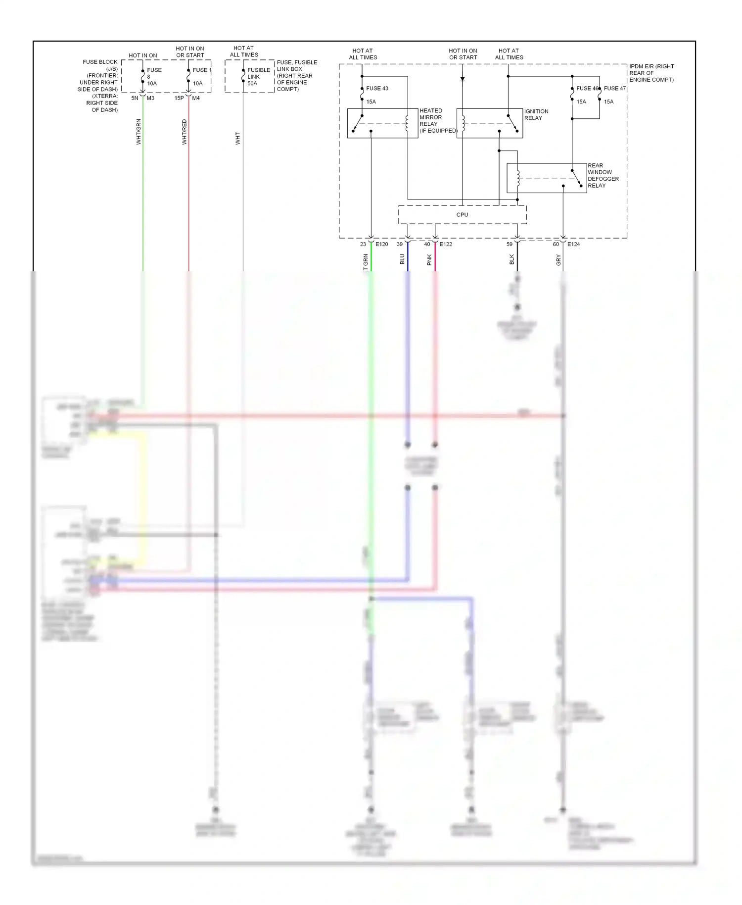 Wiring diagram fuse 47 for Nissan Frontier D22 (1998-2007) (1 of 1)