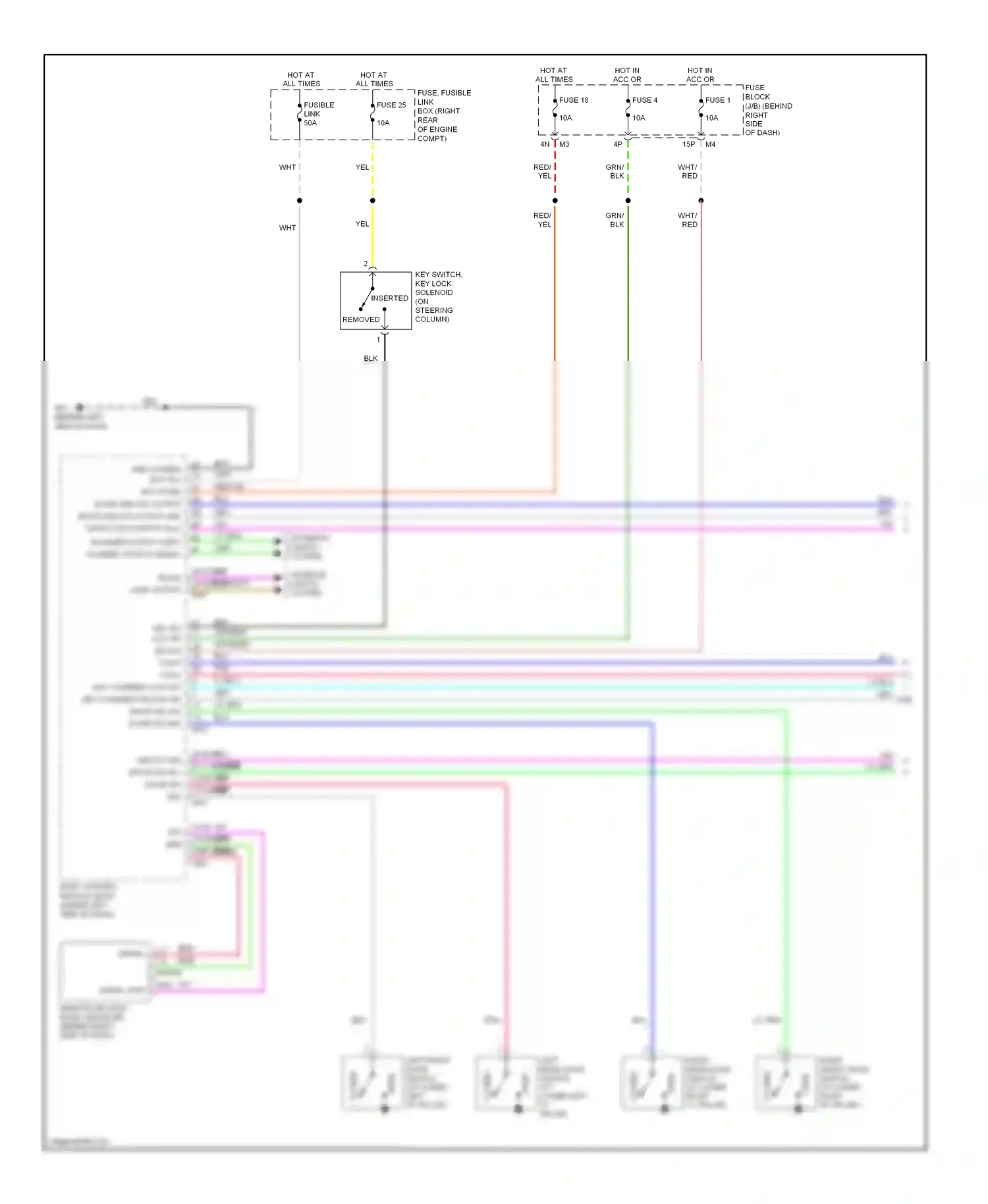 Wiring diagram fuse block for Nissan Frontier D22 (1998-2007) (1 of 2)