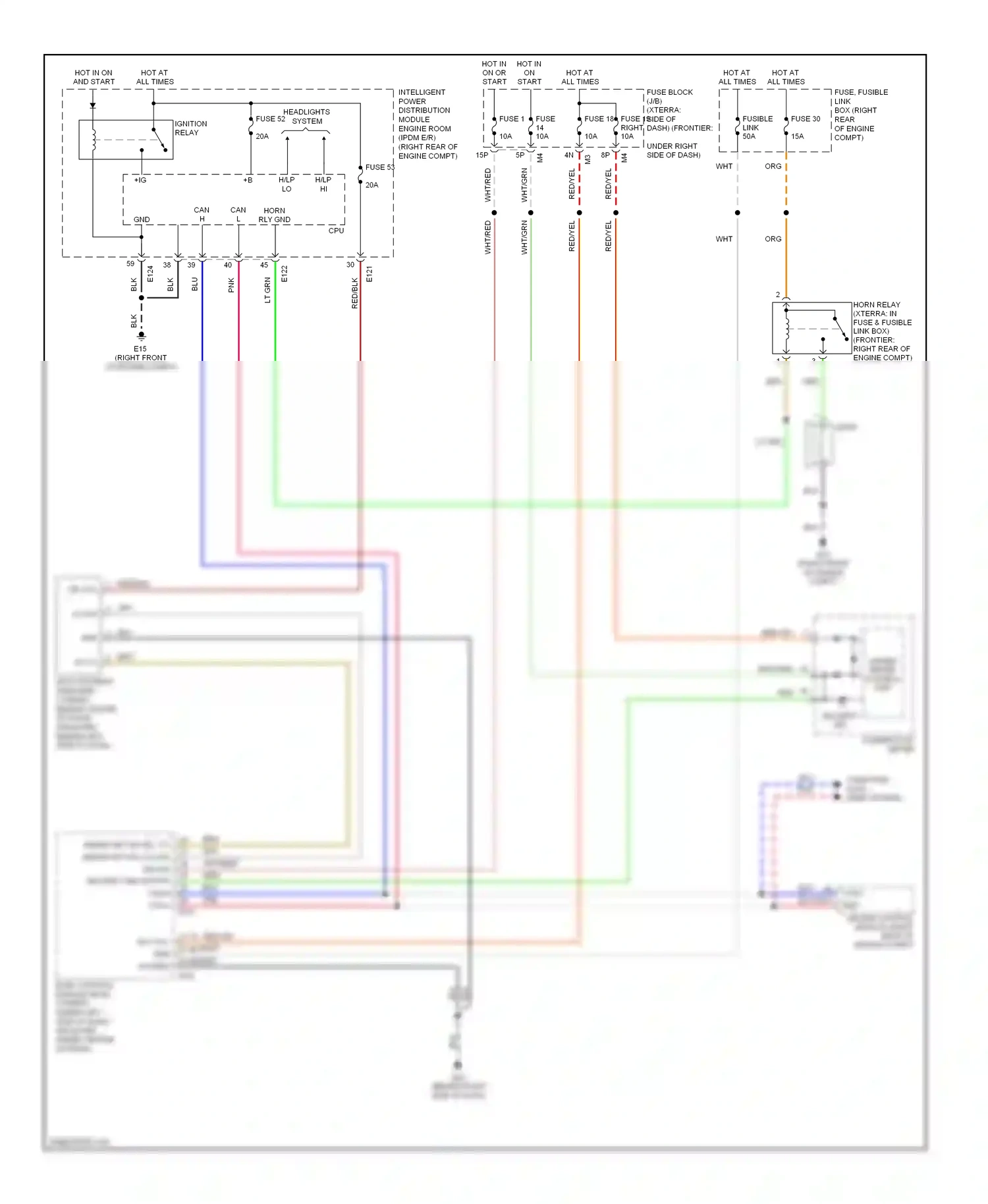 Wiring diagram +ig for Nissan Frontier D22 (1998-2007) (6 of 7)