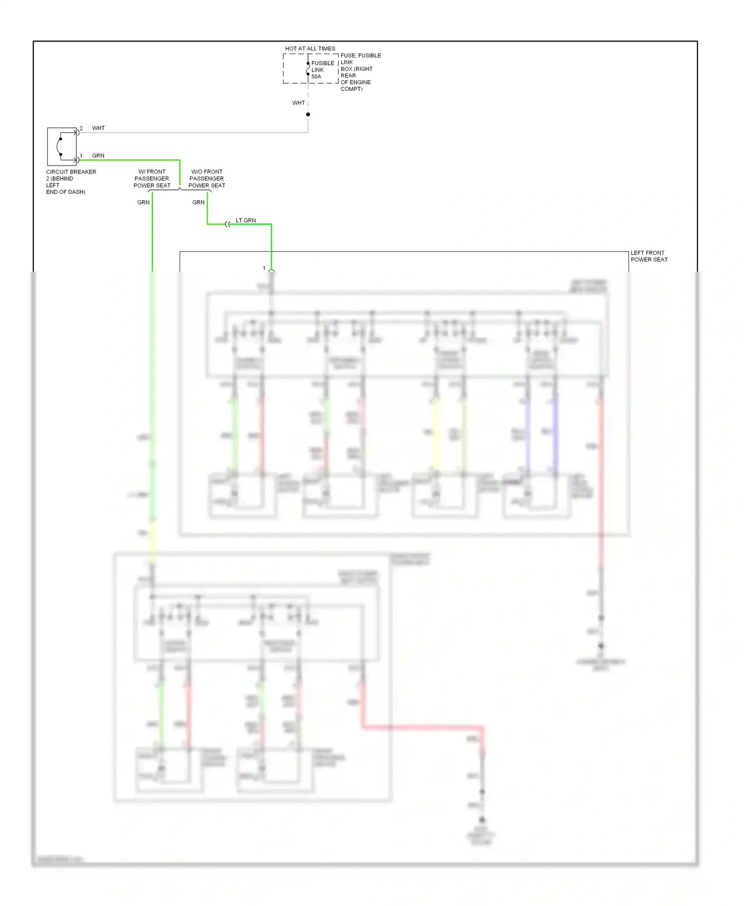 Wiring diagram left front lifting motor for Nissan Frontier D22 (1998-2007) (1 of 1)