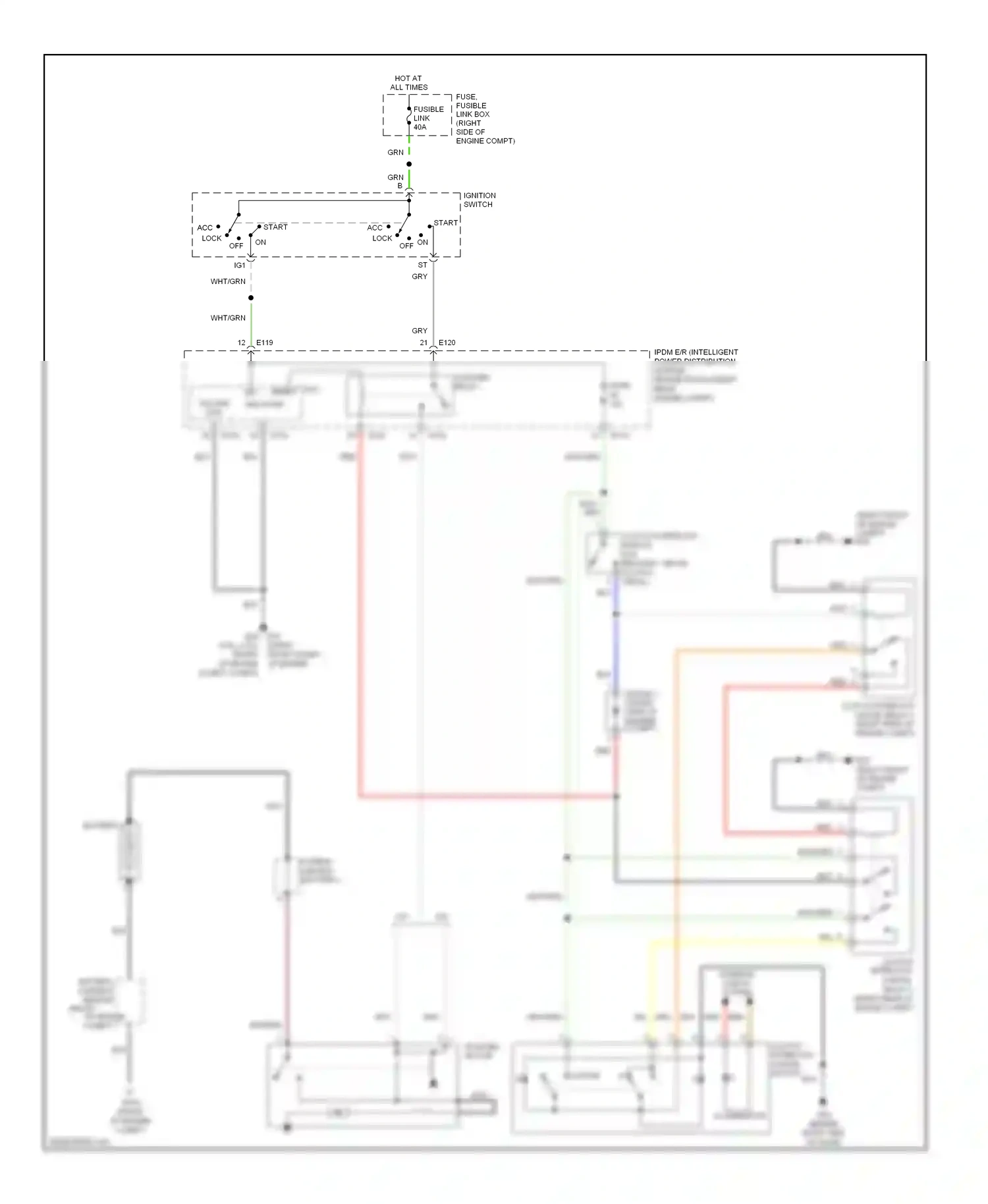 Wiring diagram starter motor for Nissan Frontier D22 (1998-2007) (2 of 3)
