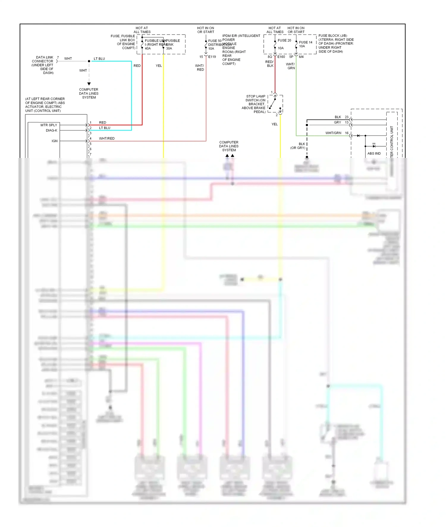 Wiring diagram unified meter control unit for Nissan Frontier D22 (1998-2007) (1 of 16)