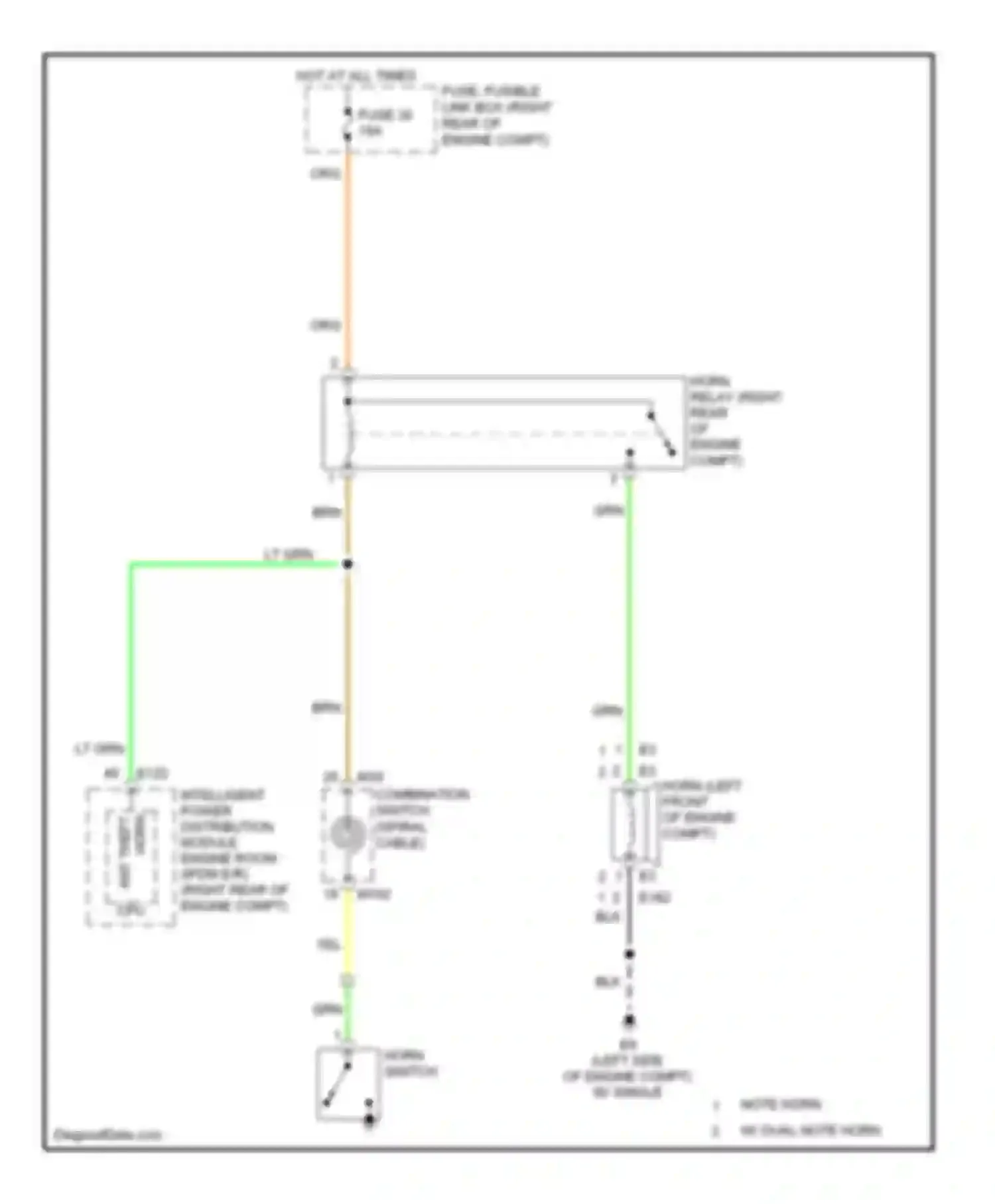 Frontier Nissan D40 (2004-2010): Horn circuit