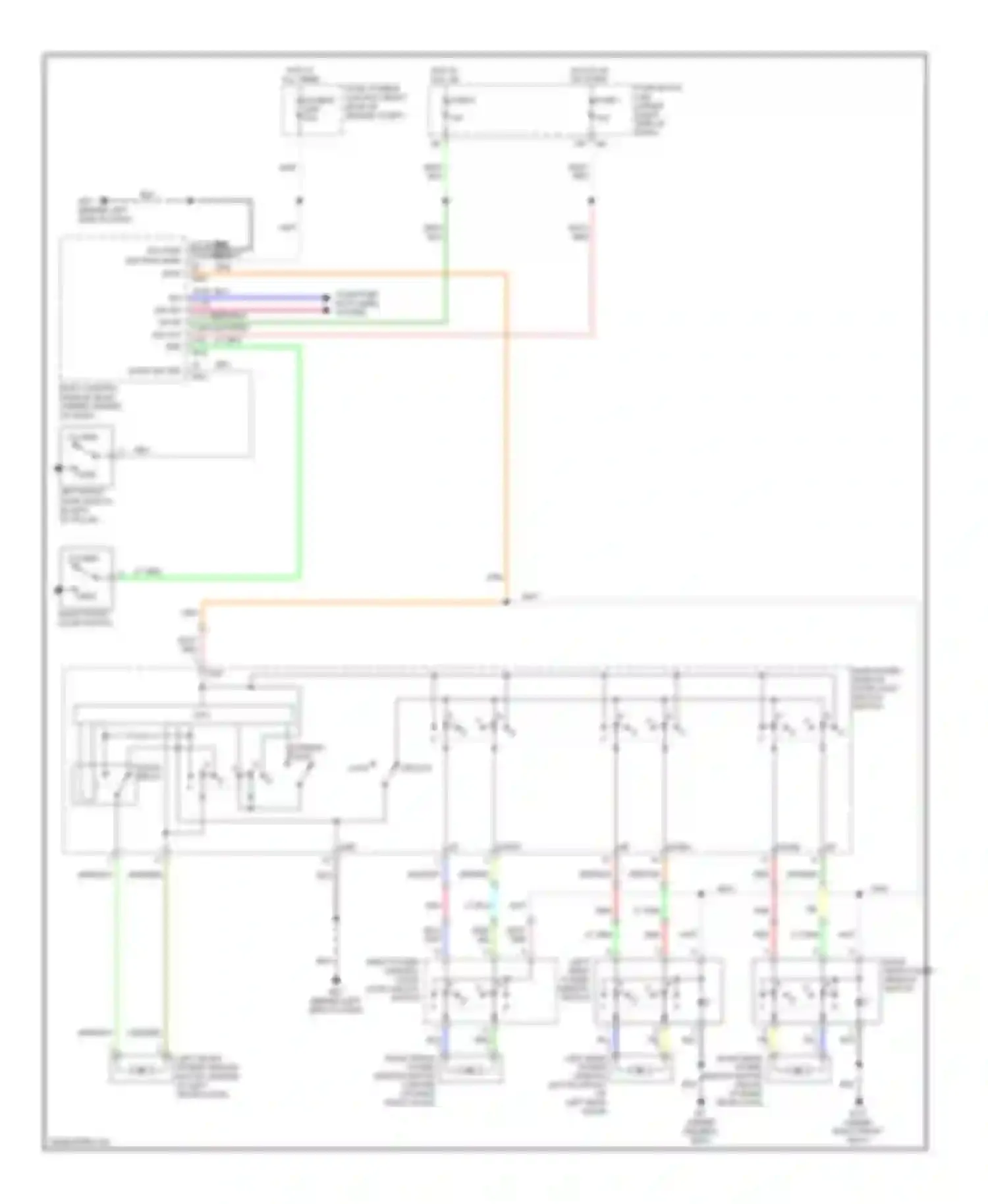 Frontier Nissan D40 (2004-2010): Power windows circuit, crew cab