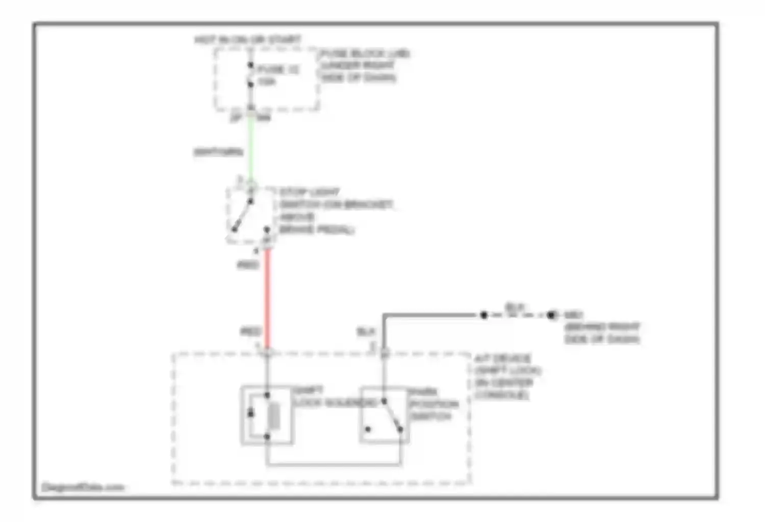 Frontier Nissan D40 (2004-2010): Shift interlock circuit
