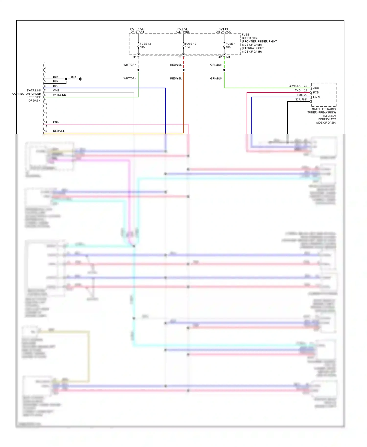 Wiring diagram combination meter for Nissan Frontier D40 (2004-2010) (4 of 25)
