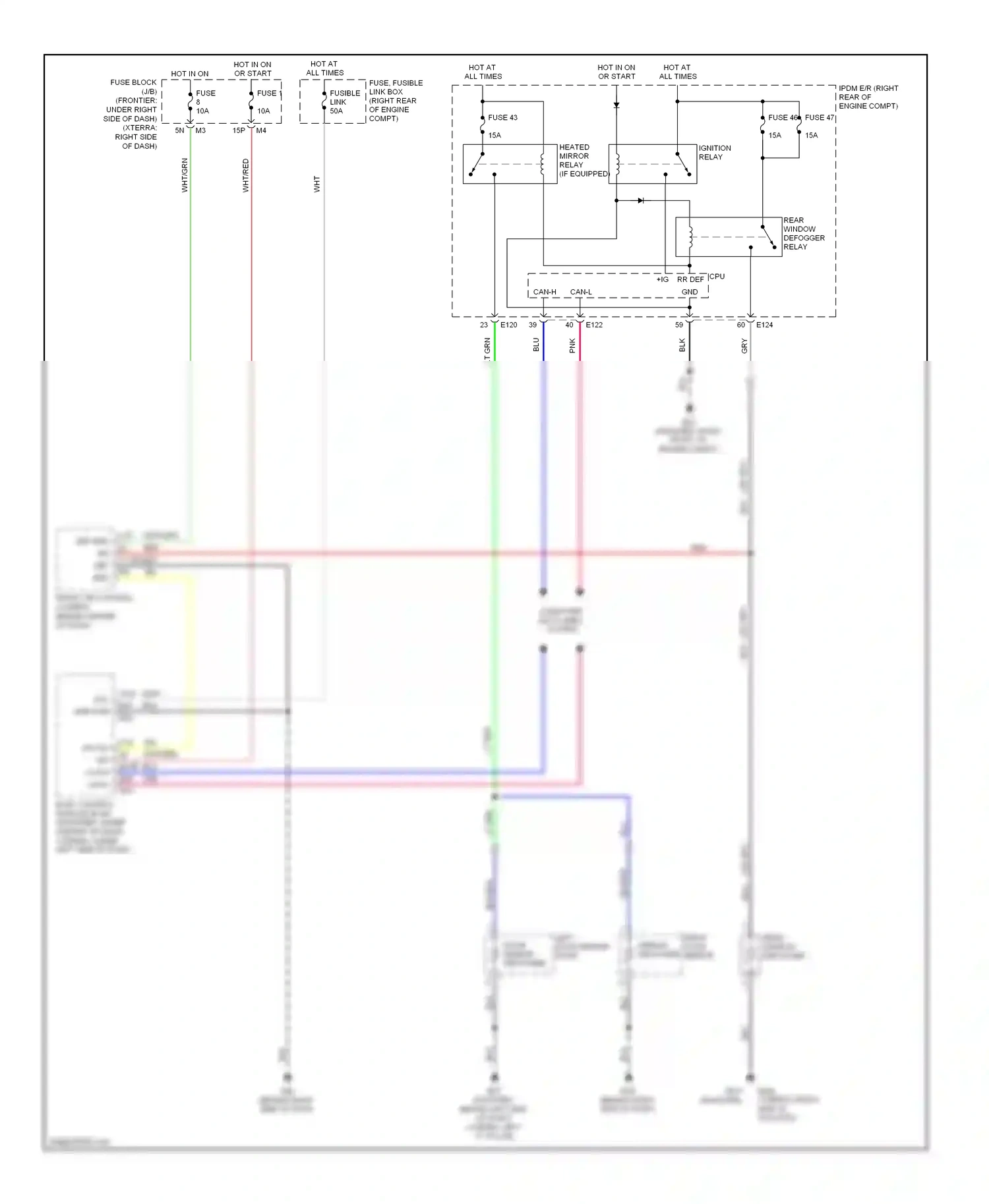 Wiring diagram fuse 1 for Nissan Frontier D40 (2004-2010) (3 of 10)