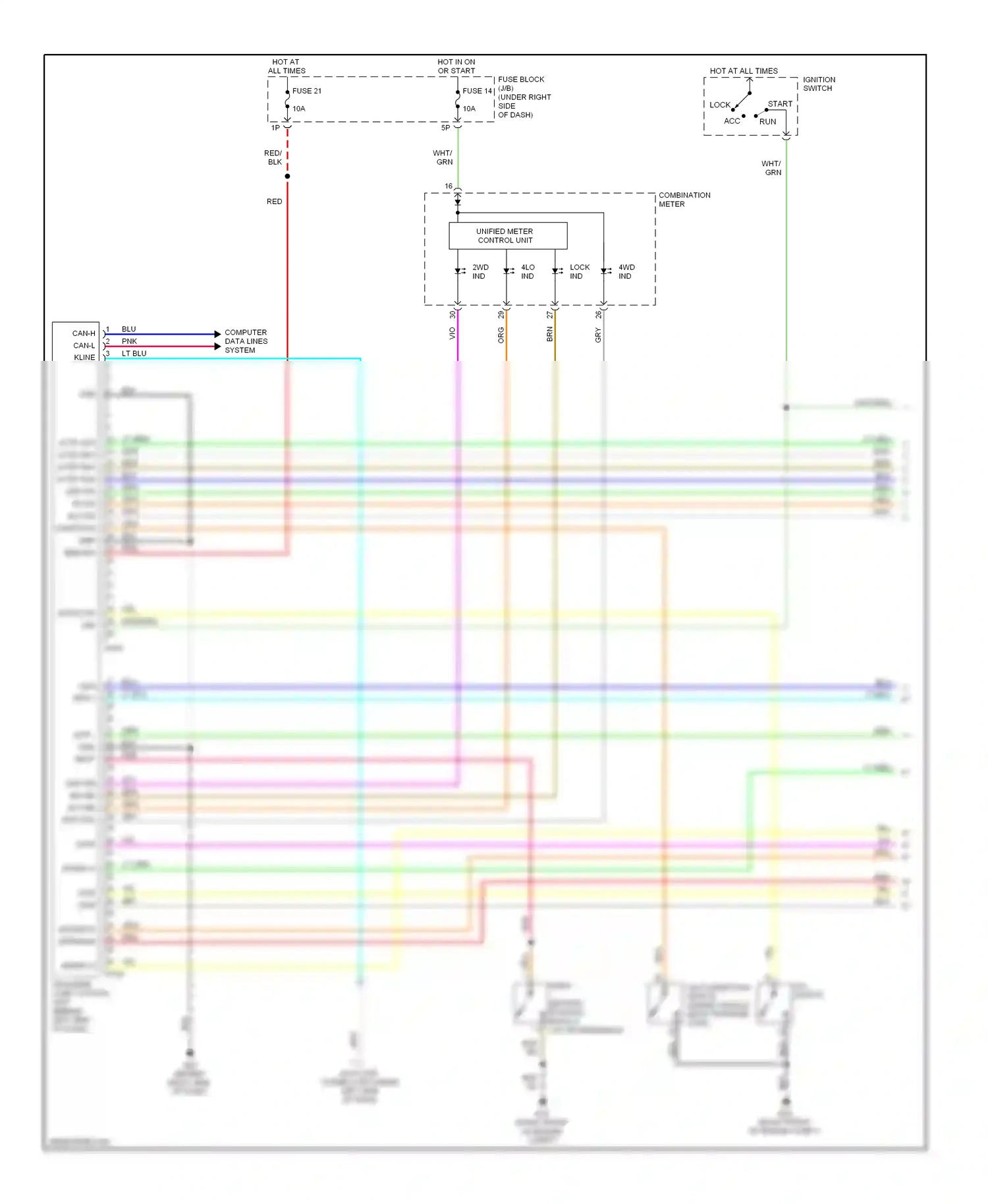 Wiring diagram fuse 14 for Nissan Frontier D40 (2004-2010) (12 of 14)