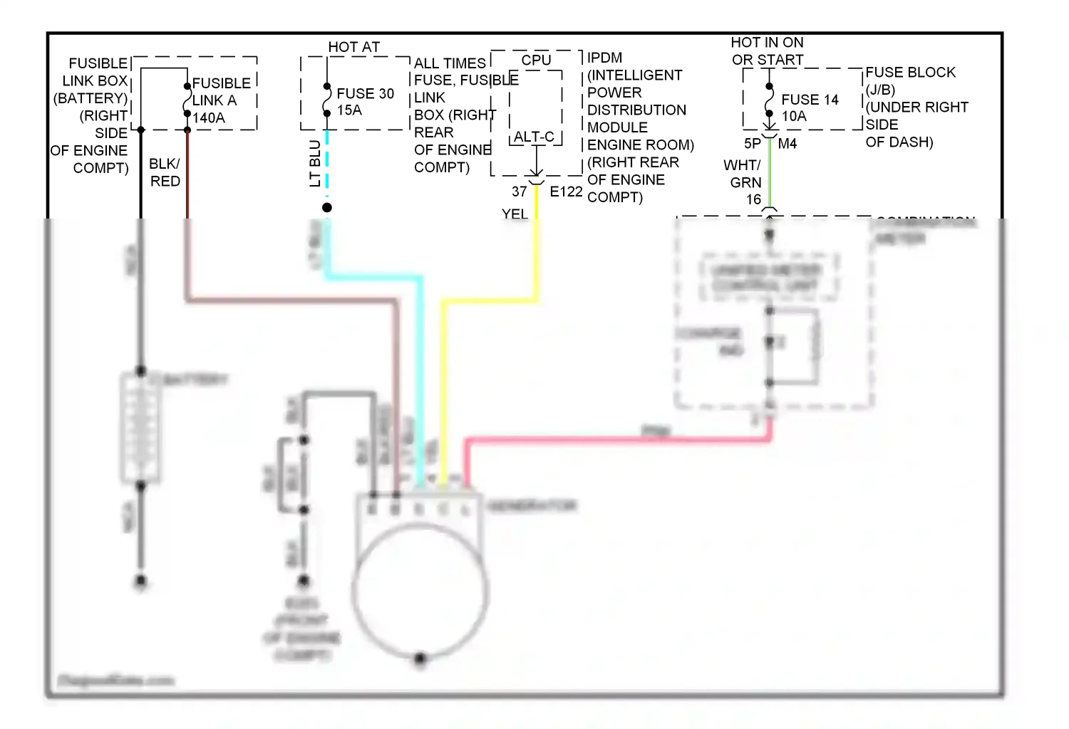 Wiring diagram fuse 14 for Nissan Frontier D40 (2004-2010) (4 of 14)
