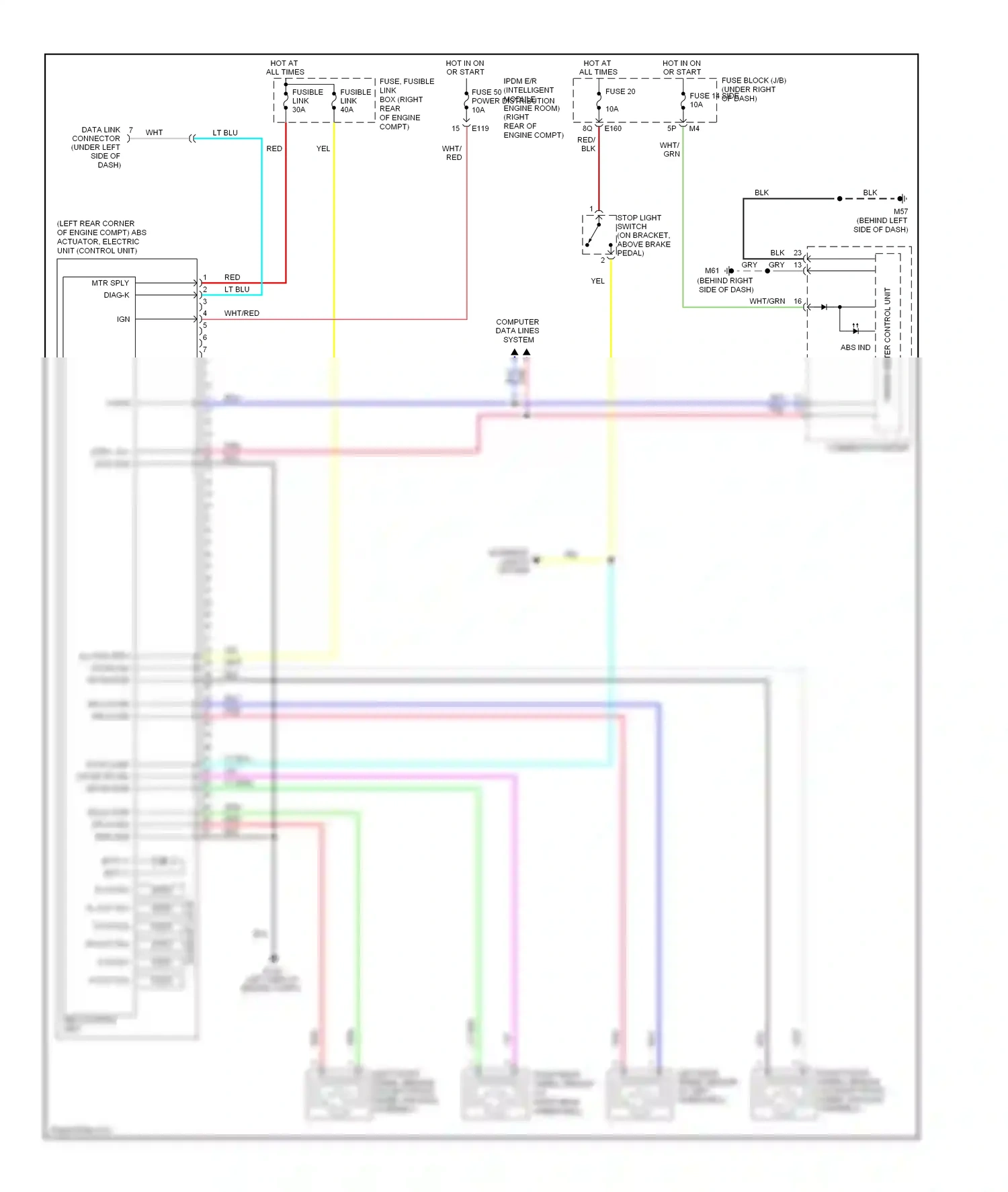 Wiring diagram fuse 20 for Nissan Frontier D40 (2004-2010) (1 of 6)
