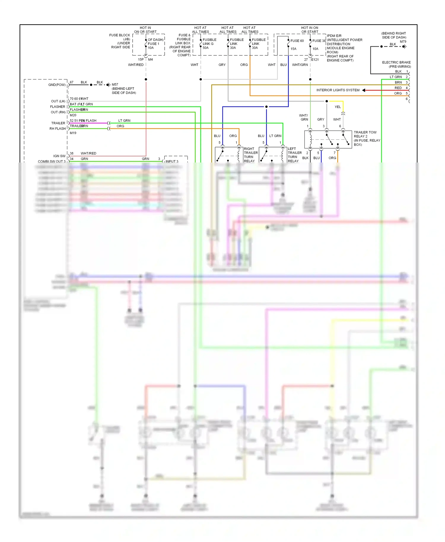 Wiring diagram right front combination lamp for Nissan Frontier D40 (2004-2010) (1 of 1)