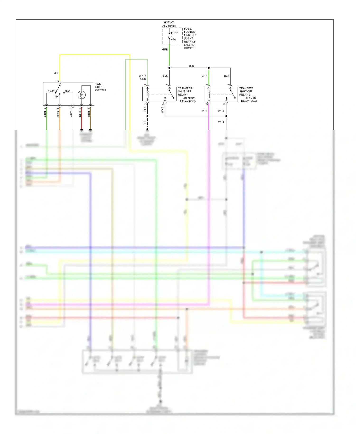 Wiring diagram transfer shift high relay for Nissan Frontier D40 (2004-2010) (1 of 1)