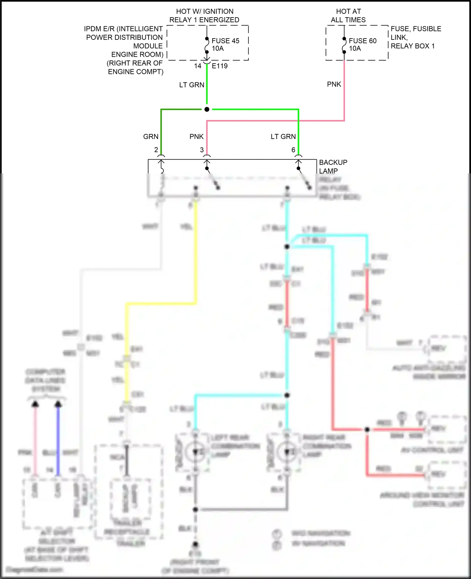 Wiring diagram av control unit for Nissan Frontier D41 (2021-2024) (1 of 19)