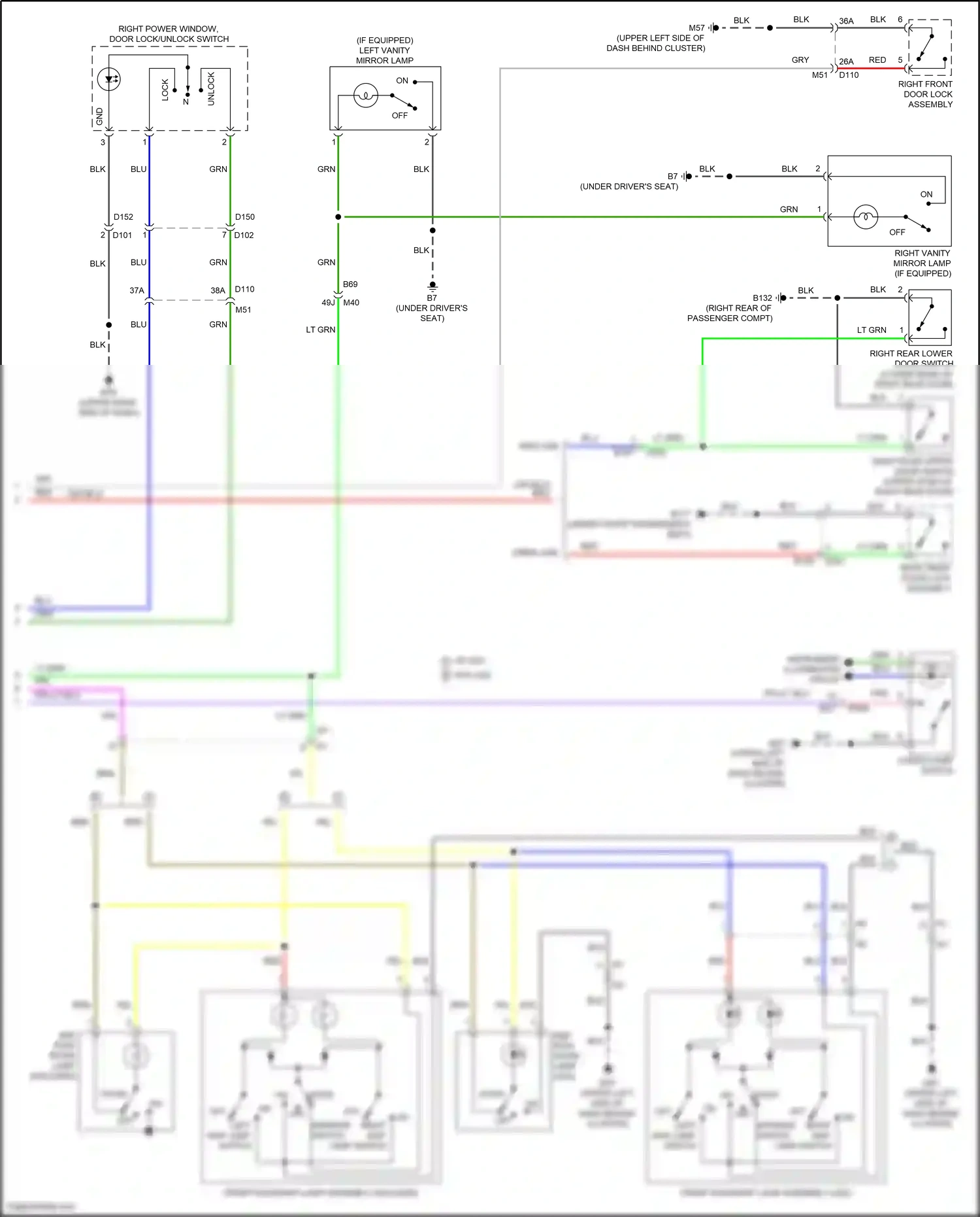 Wiring diagram interior switch for Nissan Frontier D41 (2021-2024) (1 of 1)