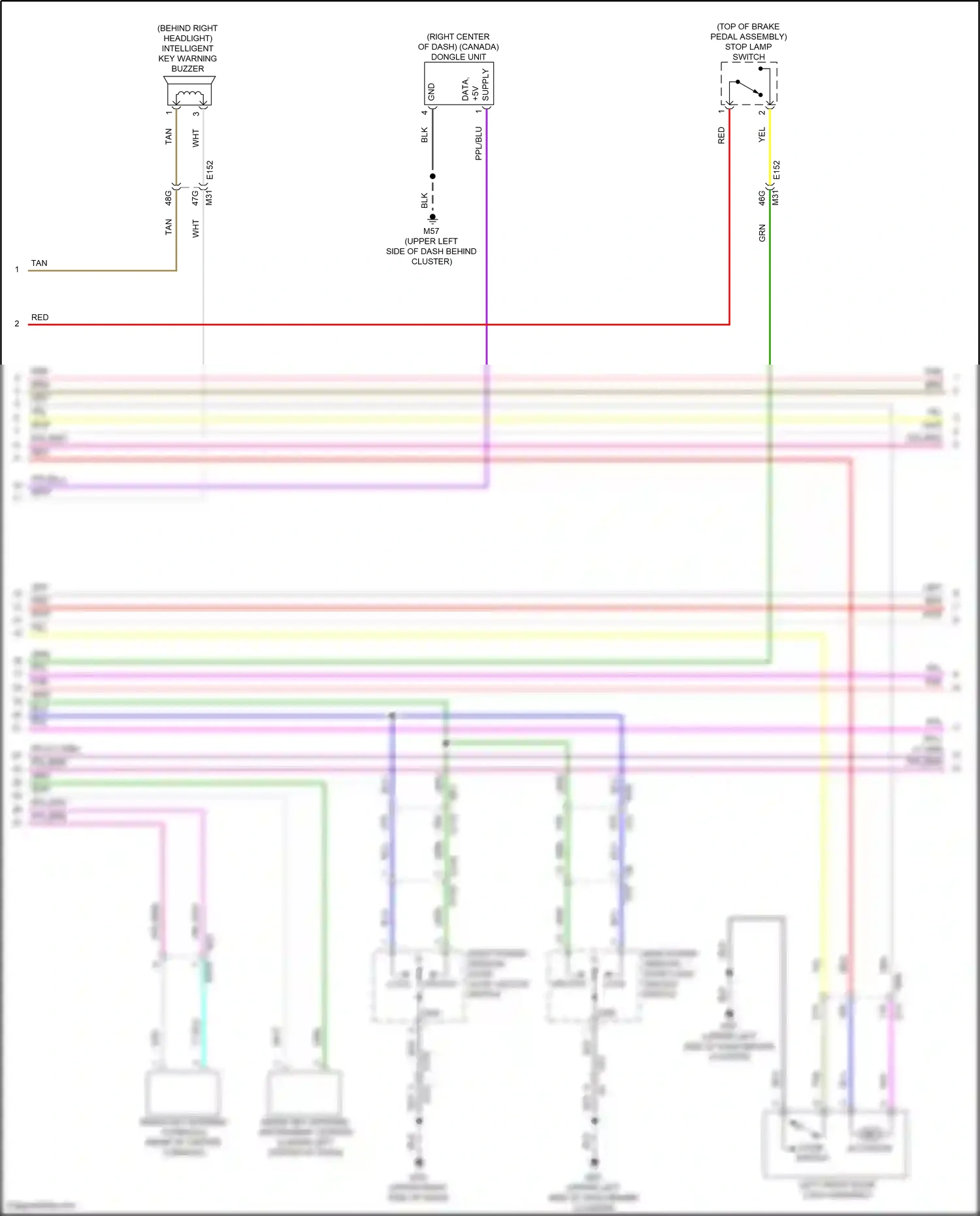 Wiring diagram left front door lock assembly for Nissan Frontier D41 (2021-2024) (3 of 8)