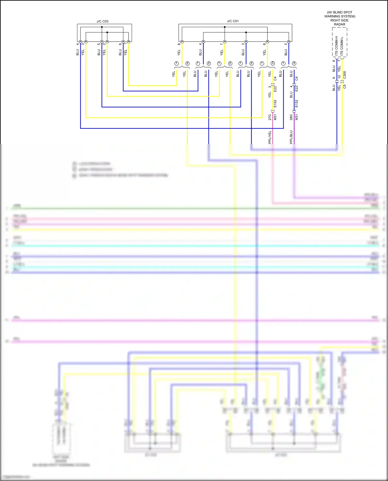 Wiring diagram left side radar for Nissan Frontier D41 (2021-2024) (1 of 4)