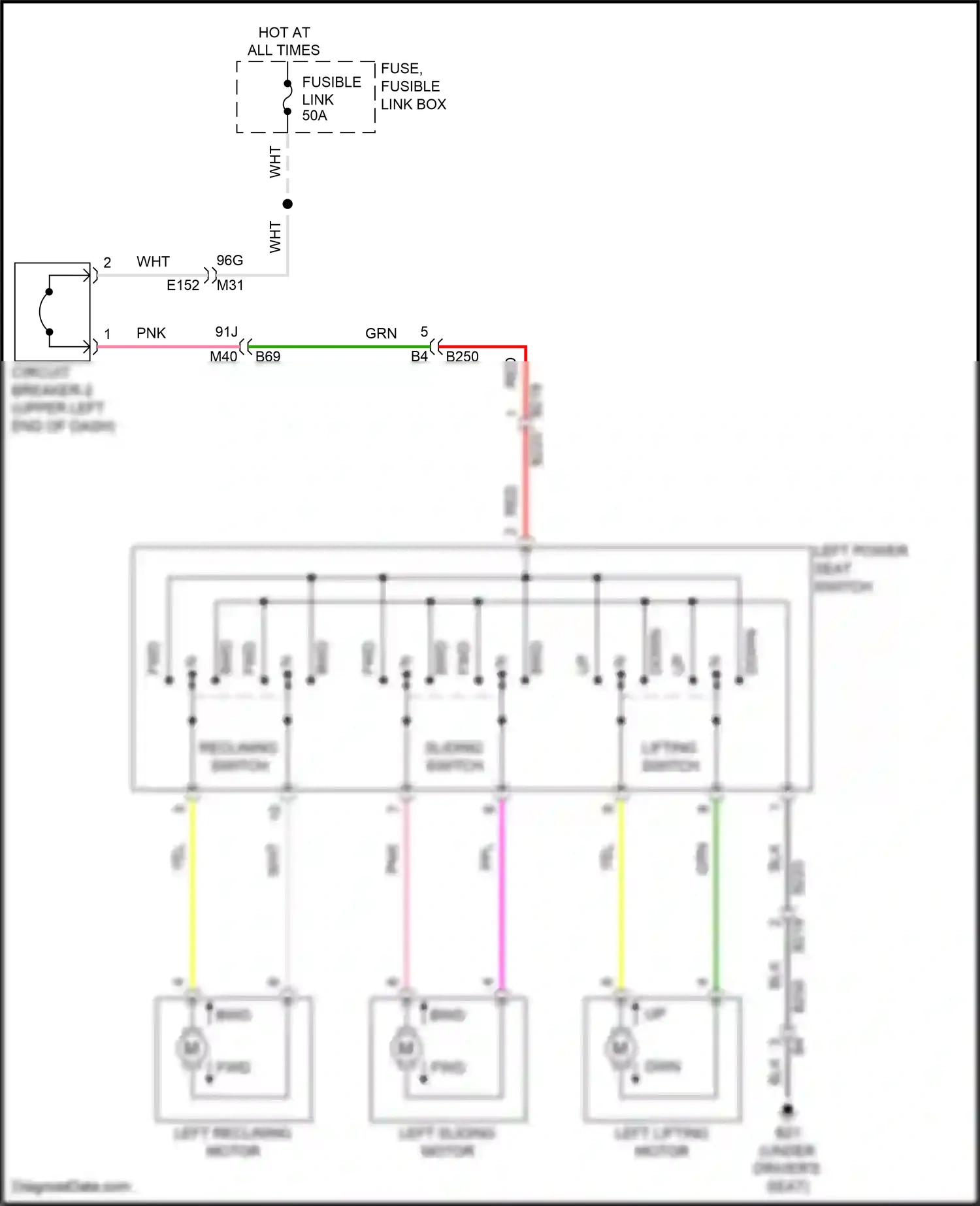Wiring diagram lifting switch for Nissan Frontier D41 (2021-2024) (1 of 1)