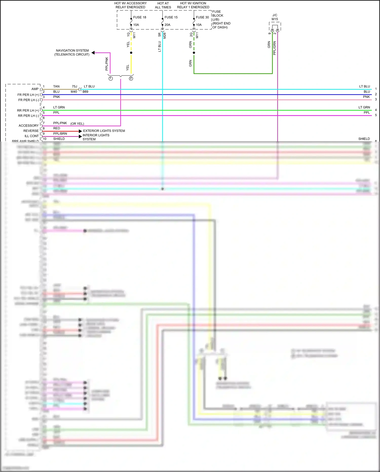 Wiring diagram pre amp shield for Nissan Frontier D41 (2021-2024) (1 of 2)