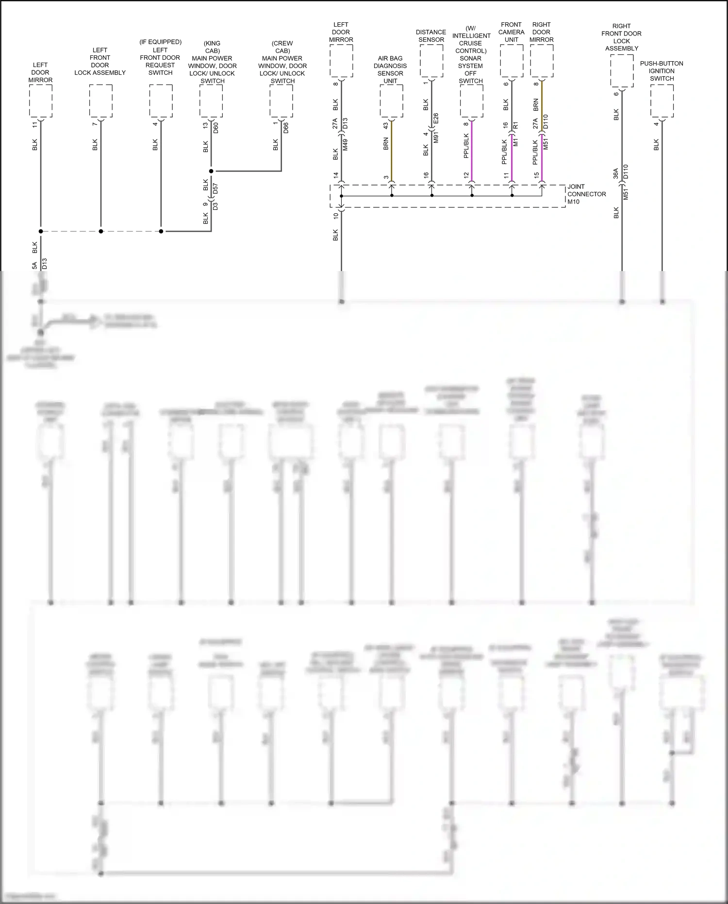 Wiring diagram telematics switch for Nissan Frontier D41 (2021-2024) (1 of 4)