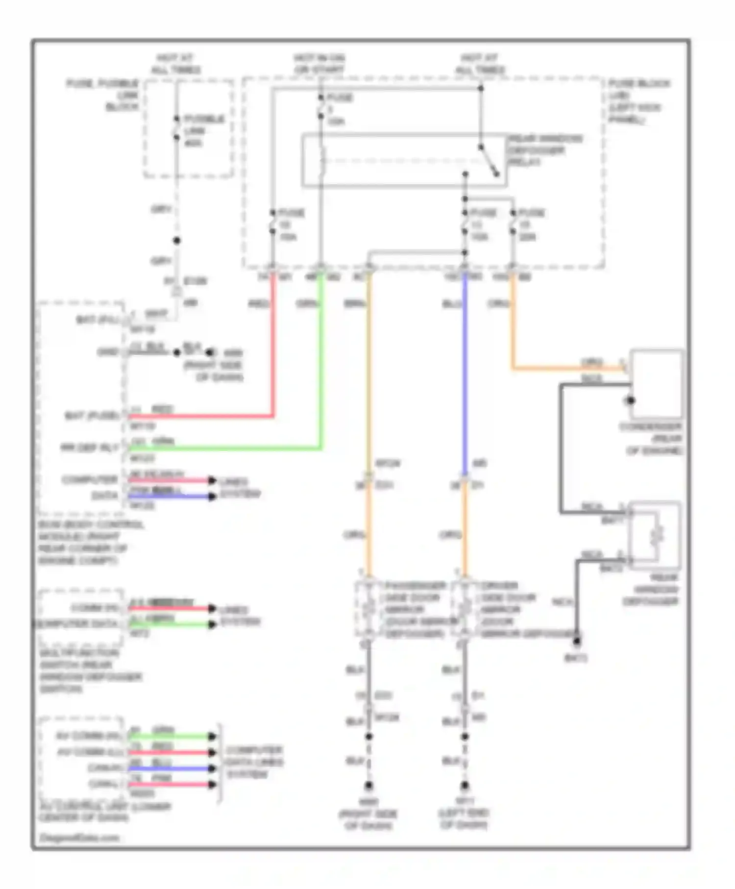 GT-R Nissan I facelift (2010-2014): Defoggers circuit