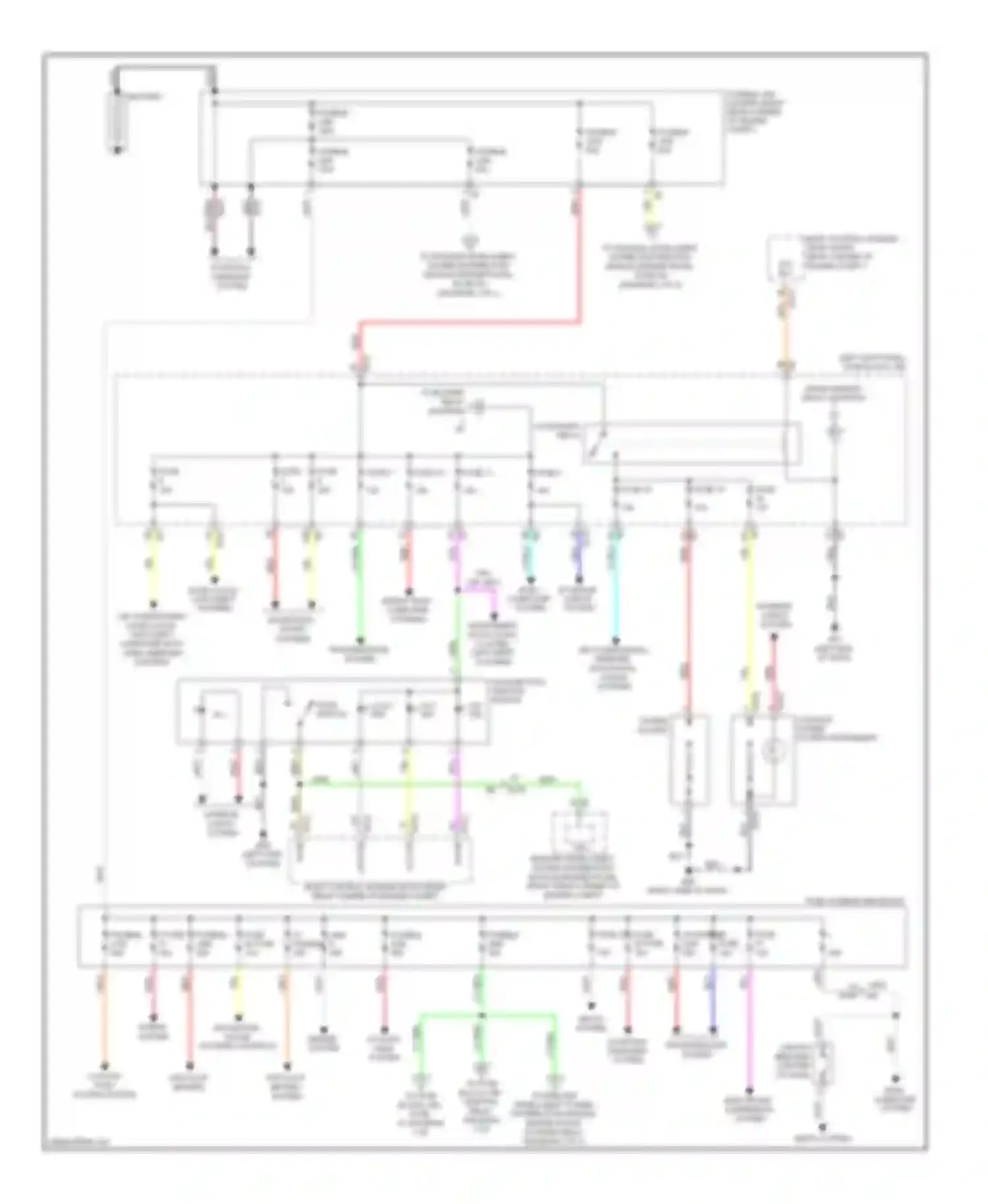 GT-R Nissan I facelift (2010-2014): Power distribution circuit (1 of 3)