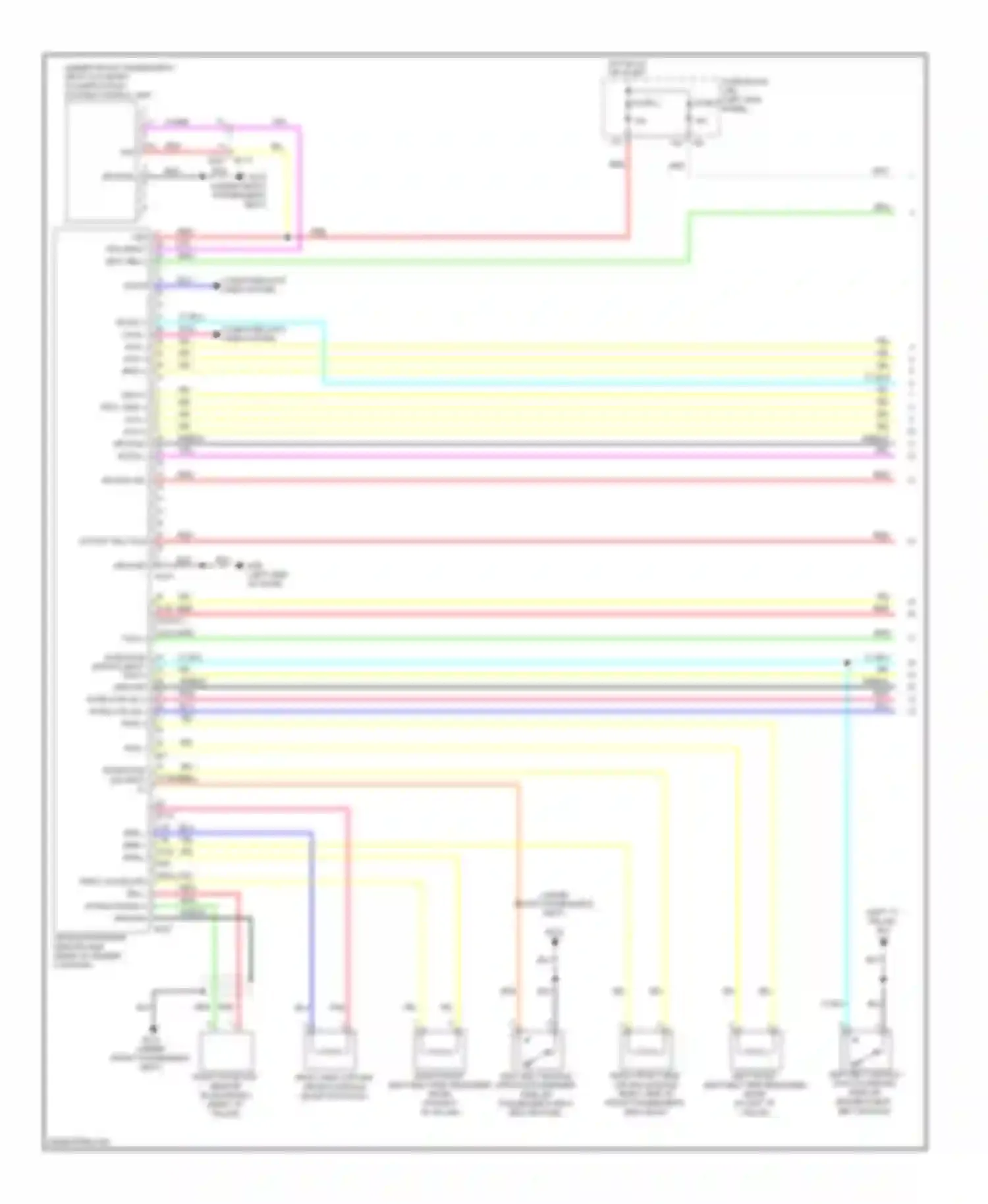 GT-R Nissan I facelift (2010-2014): Supplemental restraints circuit (1 of 2)