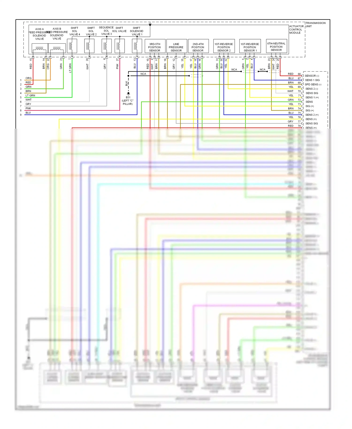 Wiring diagram actuator control module for Nissan GT-R I facelift (2010-2014) (1 of 1)