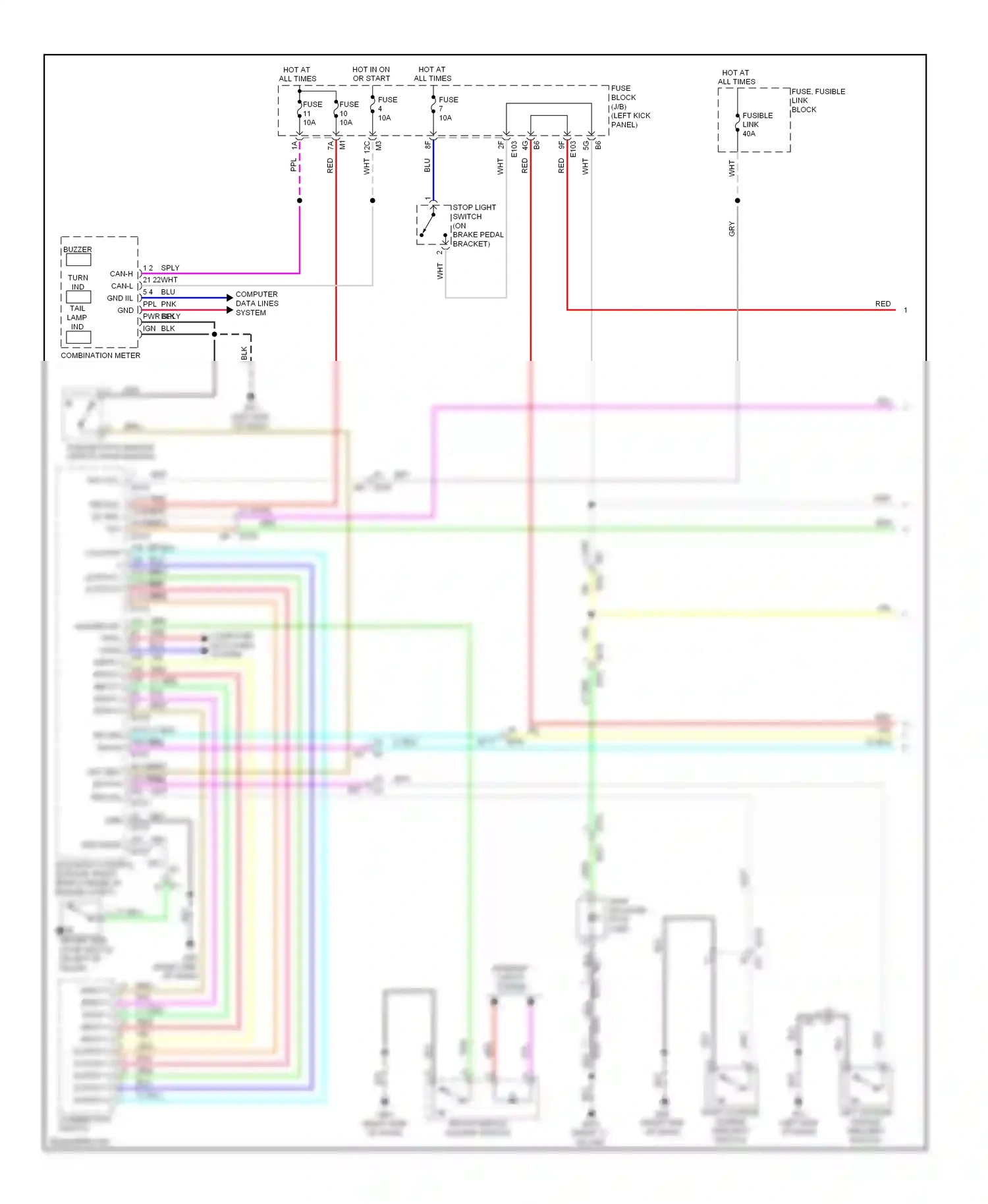 Wiring diagram combination switch for Nissan GT-R I facelift (2010-2014) (2 of 8)
