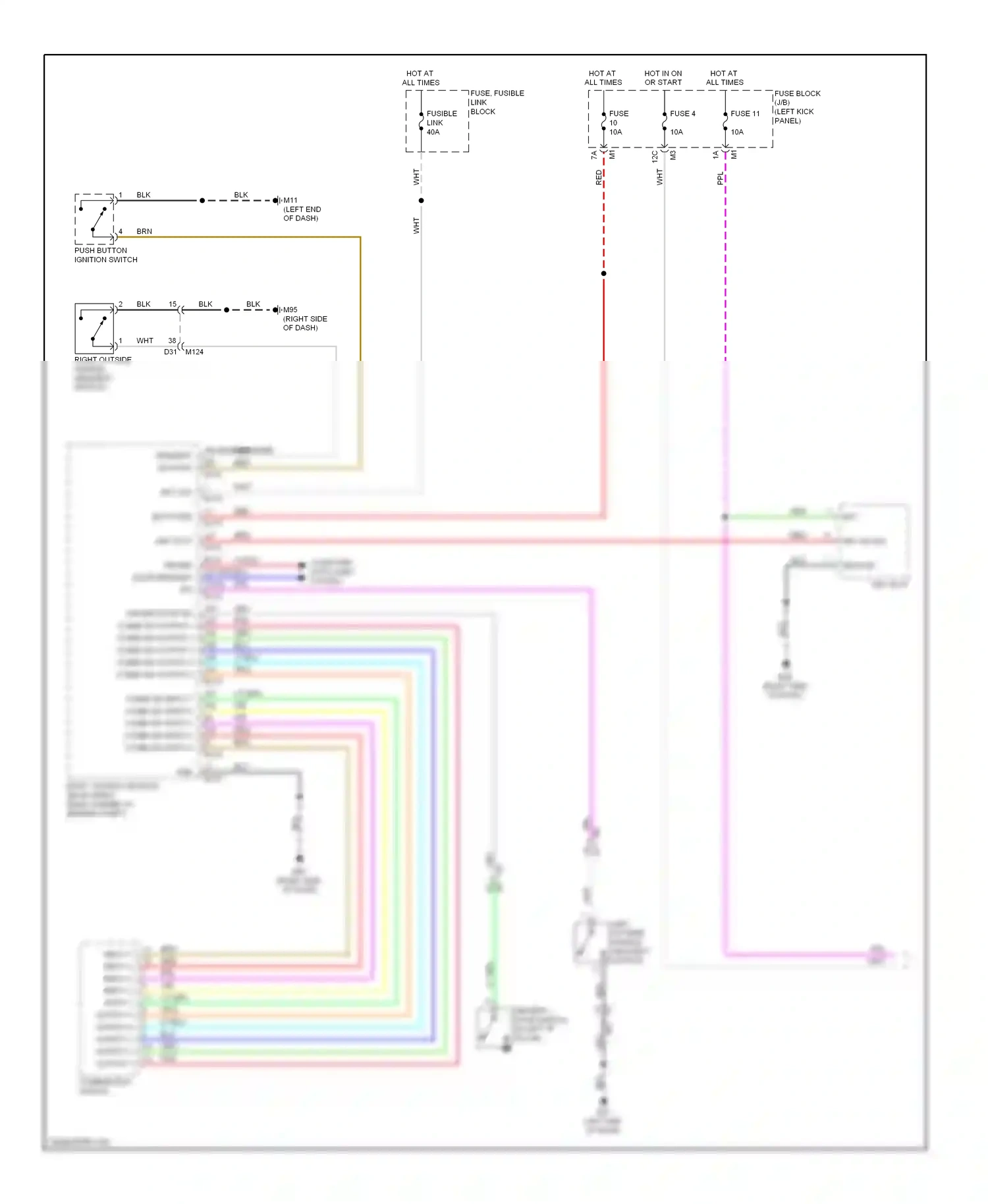 Wiring diagram combination switch for Nissan GT-R I facelift (2010-2014) (3 of 8)