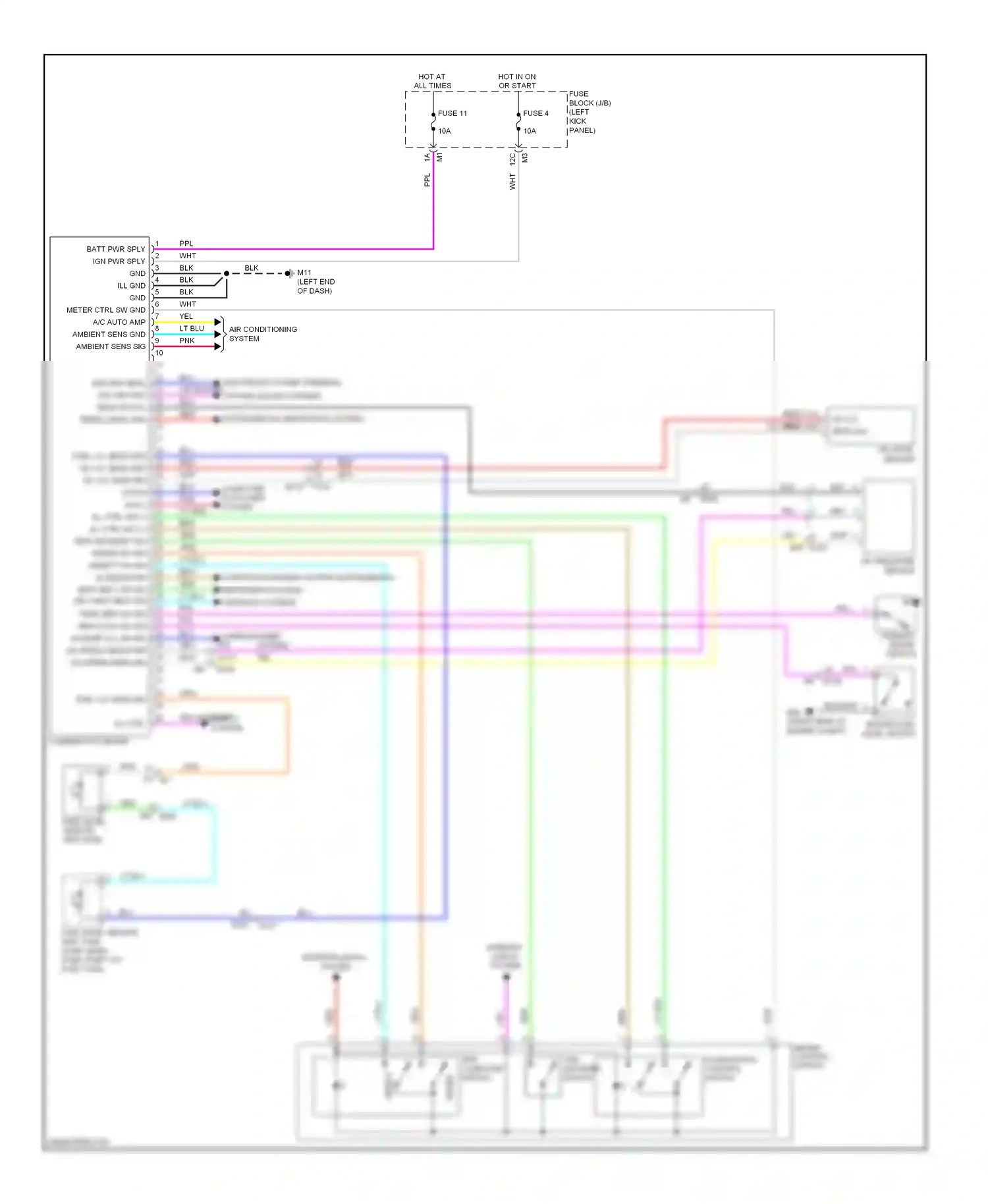 Wiring diagram meter control switch for Nissan GT-R I facelift (2010-2014) (1 of 2)