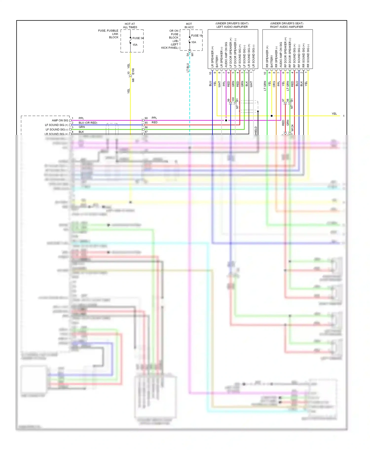Wiring diagram multi- function switch for Nissan GT-R I facelift (2010-2014) (3 of 4)