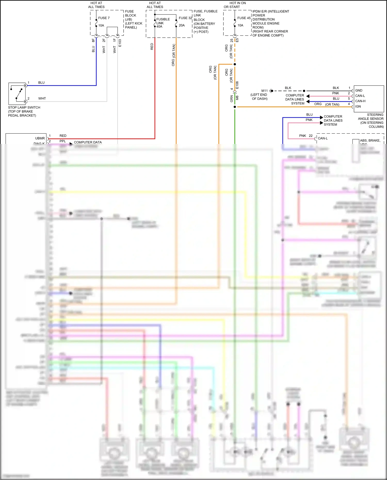 Wiring diagram computer data lines system for Nissan GT-R I facelift 2 (2014-2016) (2 of 49)