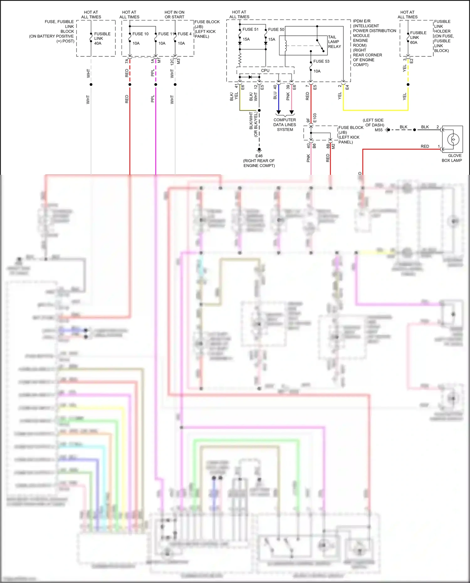 Wiring diagram console power socket for Nissan GT-R I facelift 2 (2014-2016) (1 of 2)