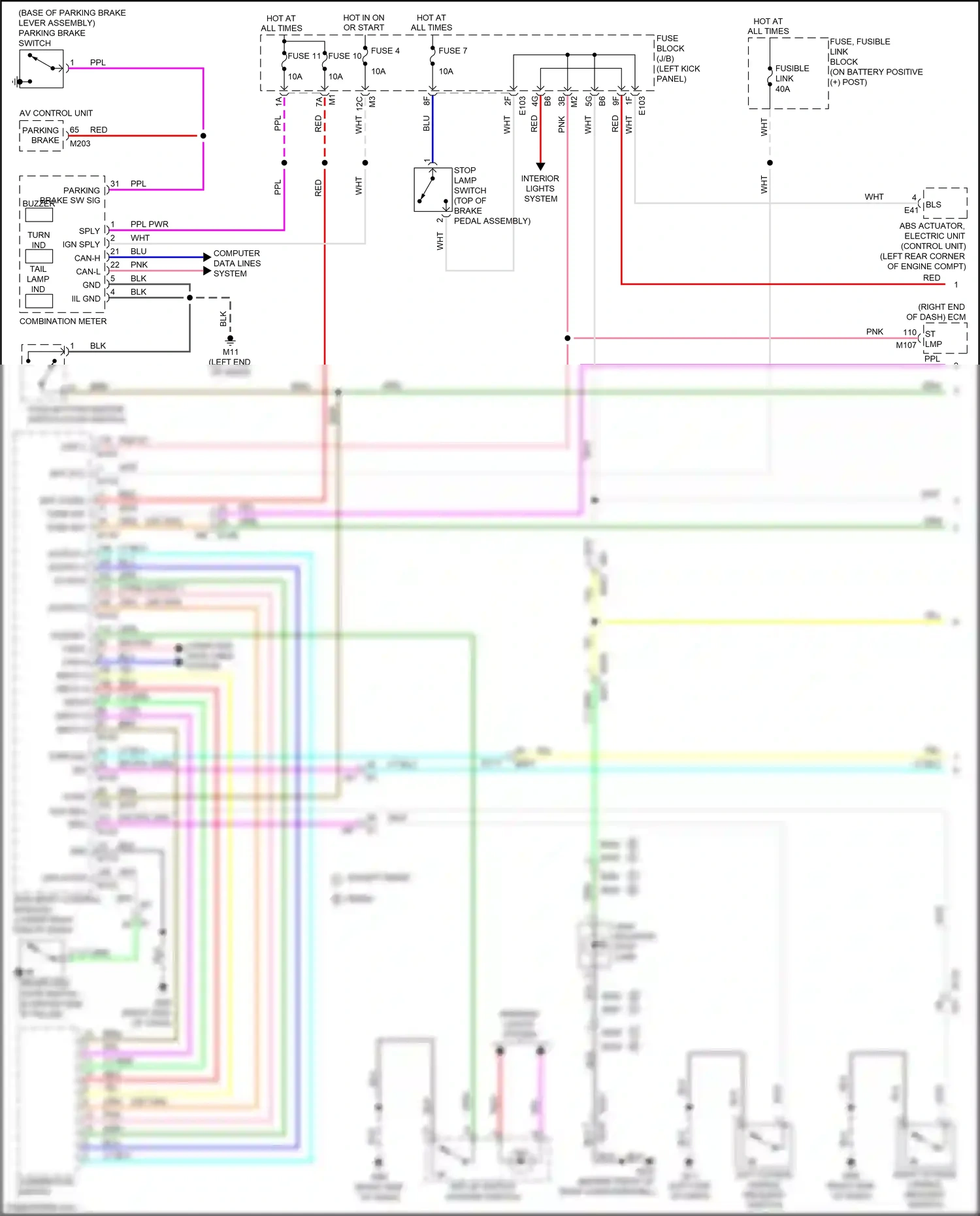 Wiring diagram input 1 ppl input 3 for Nissan GT-R I facelift 2 (2014-2016) (2 of 2)