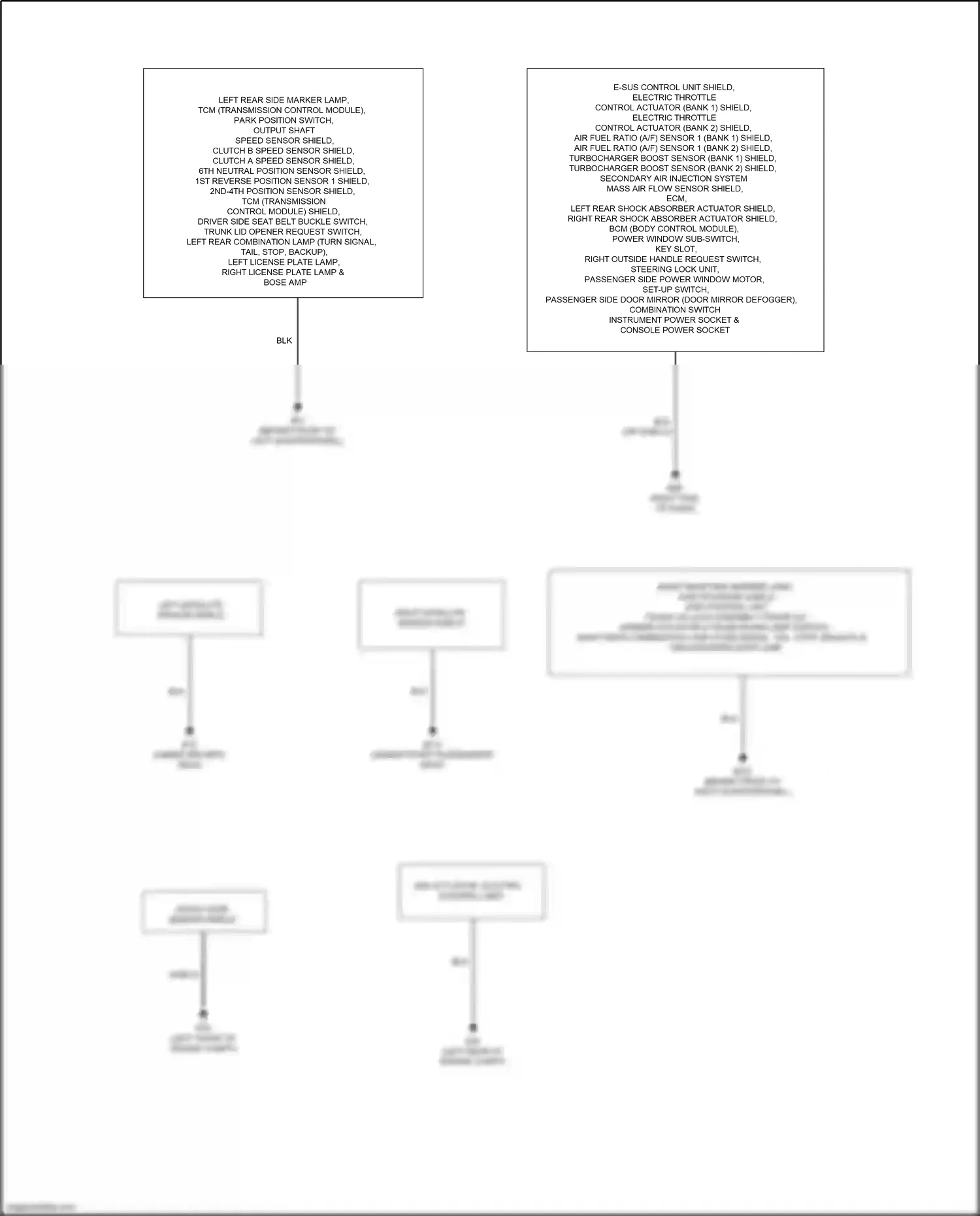 Wiring diagram left satellite sensor shield for Nissan GT-R I facelift 2 (2014-2016) (1 of 1)