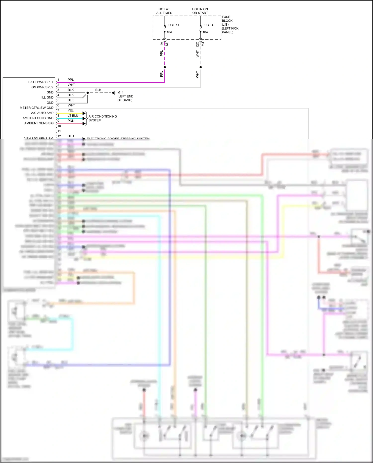 Wiring diagram meter control switch for Nissan GT-R I facelift 2 (2014-2016) (1 of 2)
