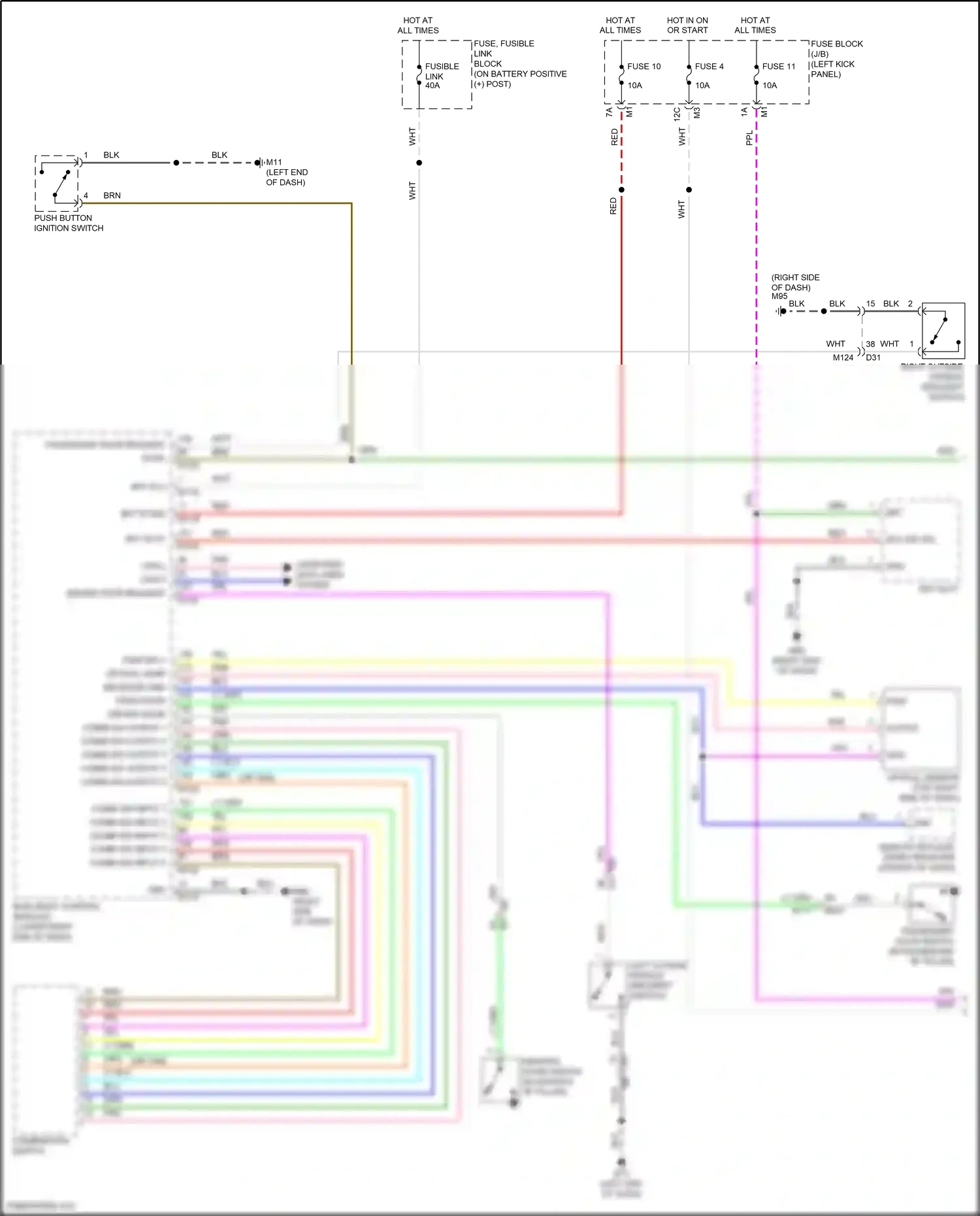 Wiring diagram push button ignition switch for Nissan GT-R I facelift 2 (2014-2016) (5 of 10)