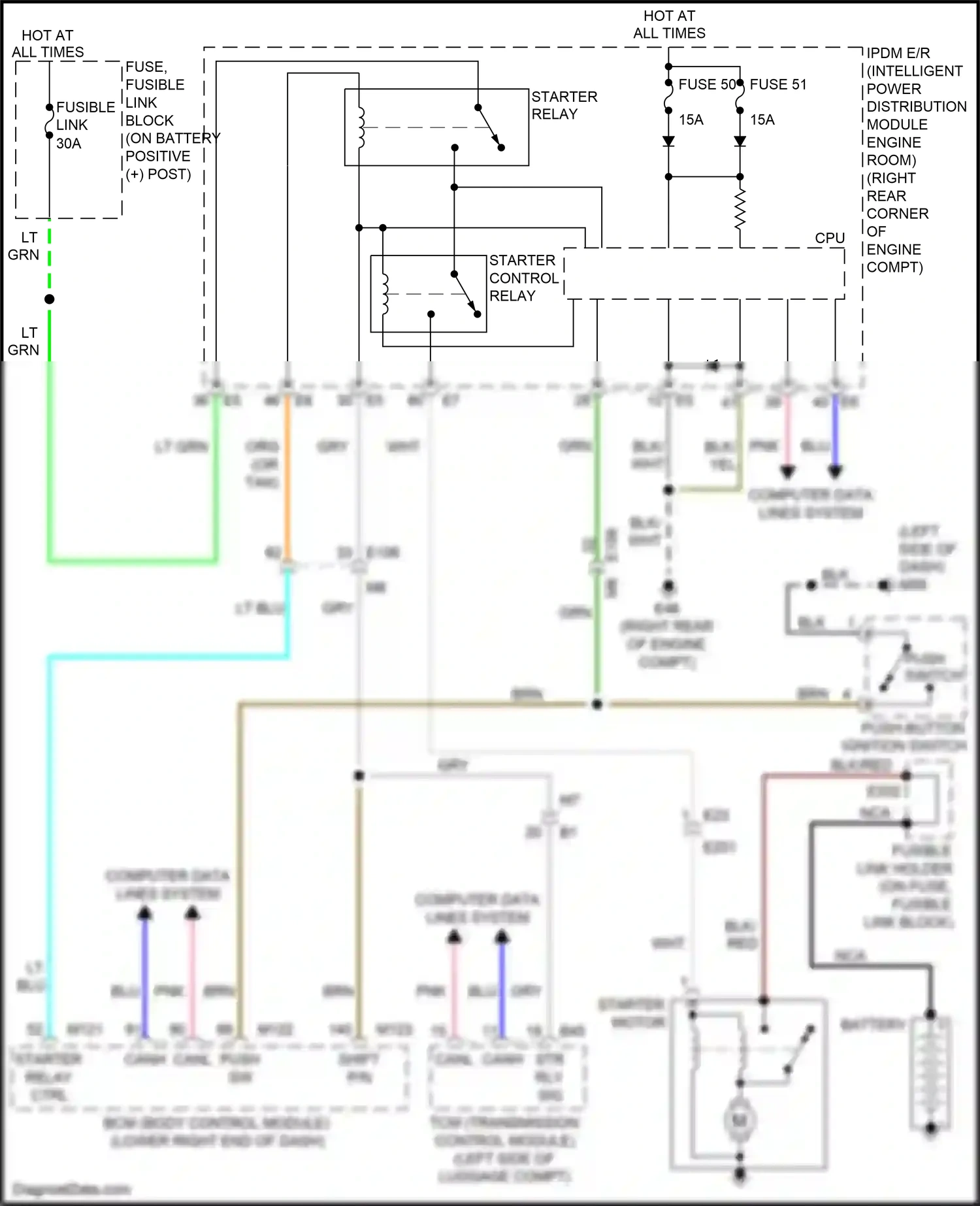 Wiring diagram push button ignition switch for Nissan GT-R I facelift 2 (2014-2016) (10 of 10)