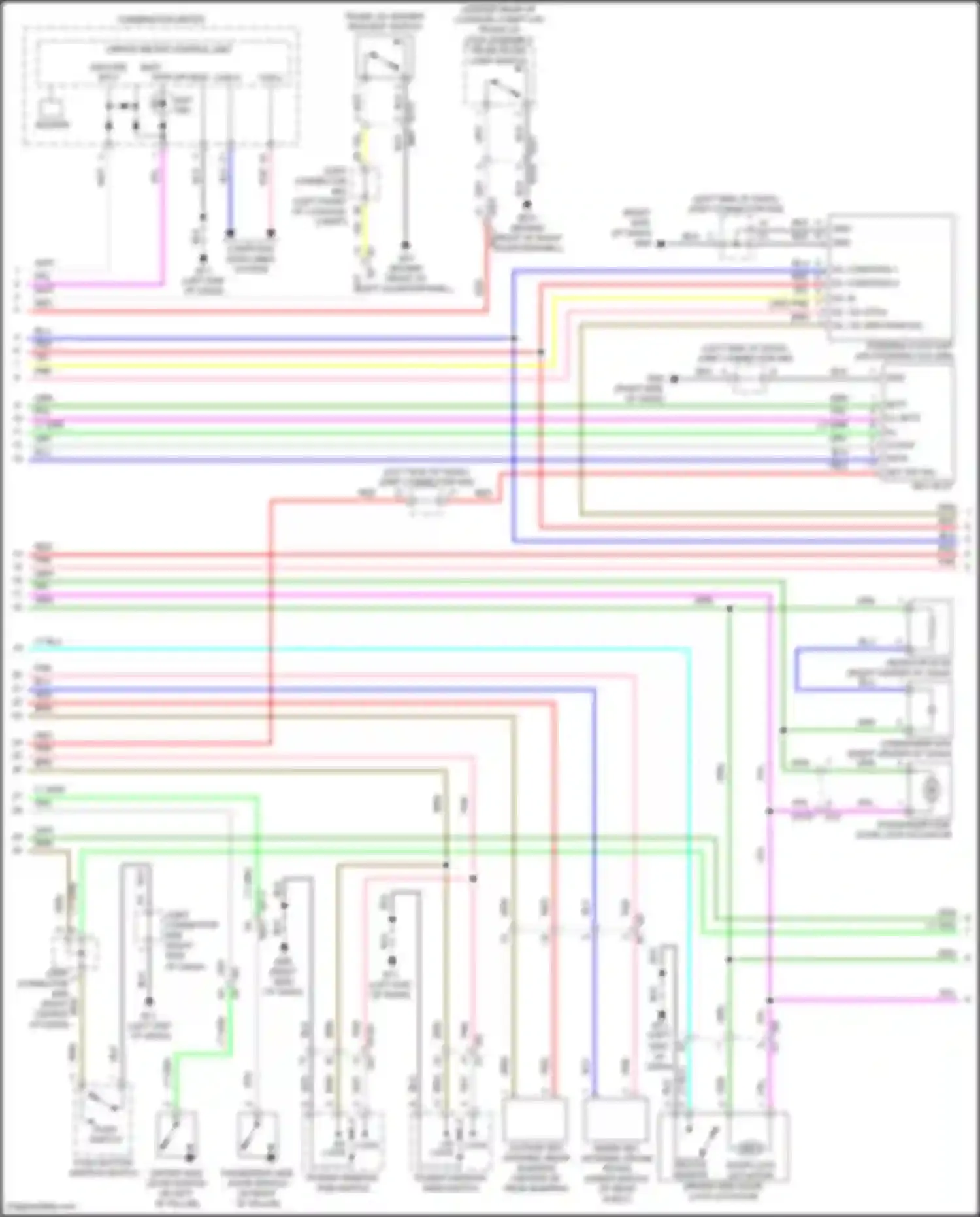 Car Wiring Diagrams for GT-R Nissan I facelift 3 (2016-2020): Power door locks circuit, w/ intelligent key unit (2 of 3)