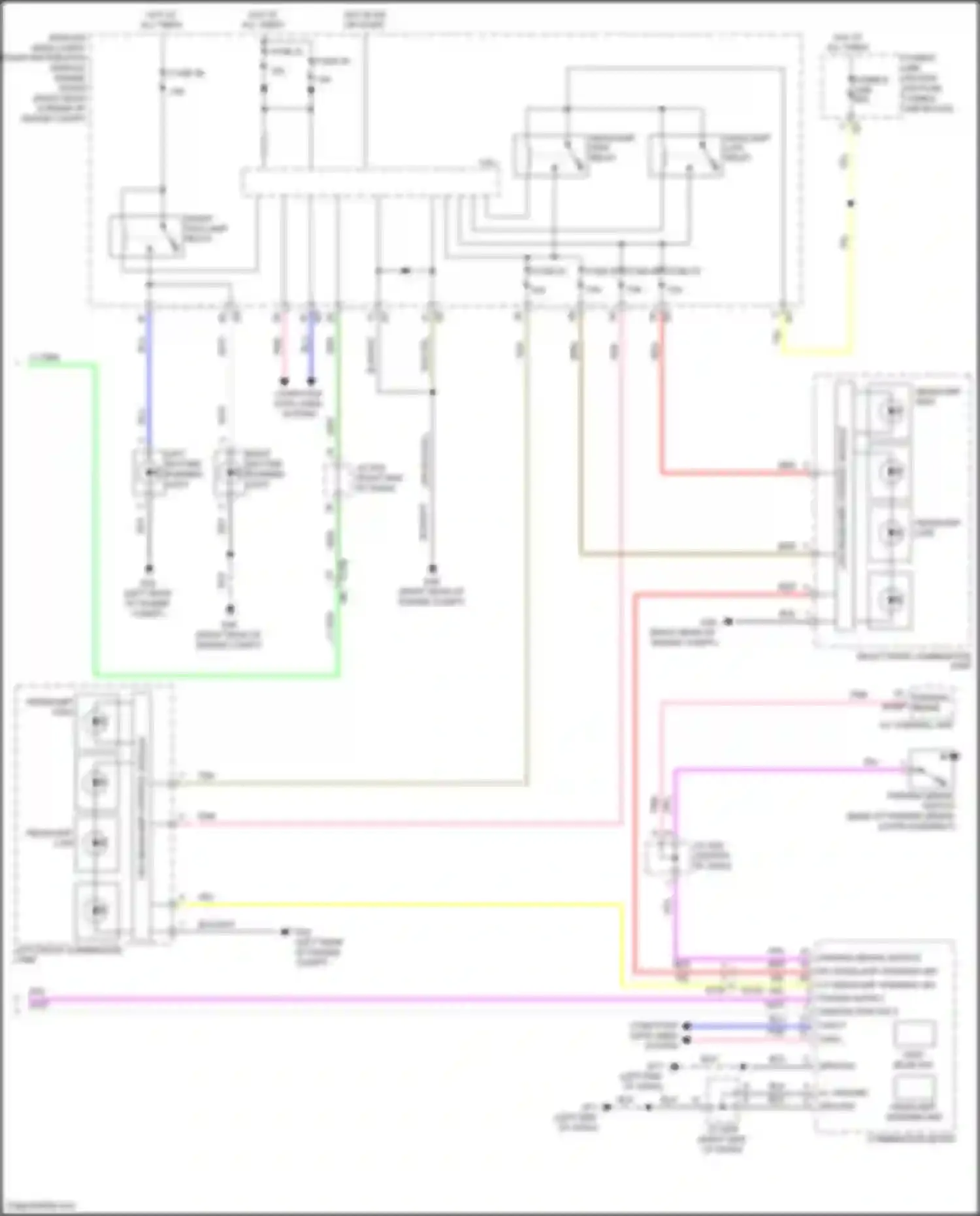 Wiring diagram front fog lamp relay for Nissan GT-R I facelift 3 (2016-2020) (1 of 2)