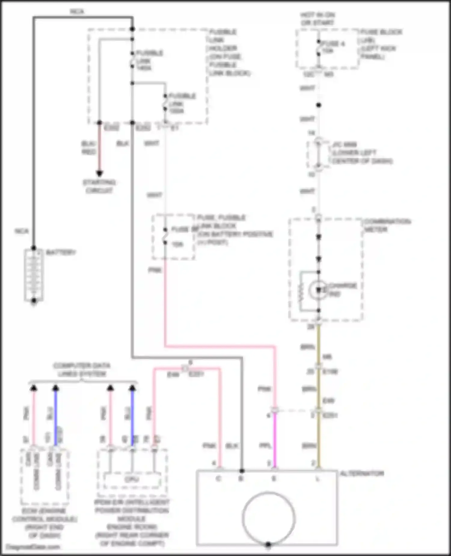 Wiring diagram fuse 38 for Nissan GT-R I facelift 3 (2016-2020) (1 of 2)