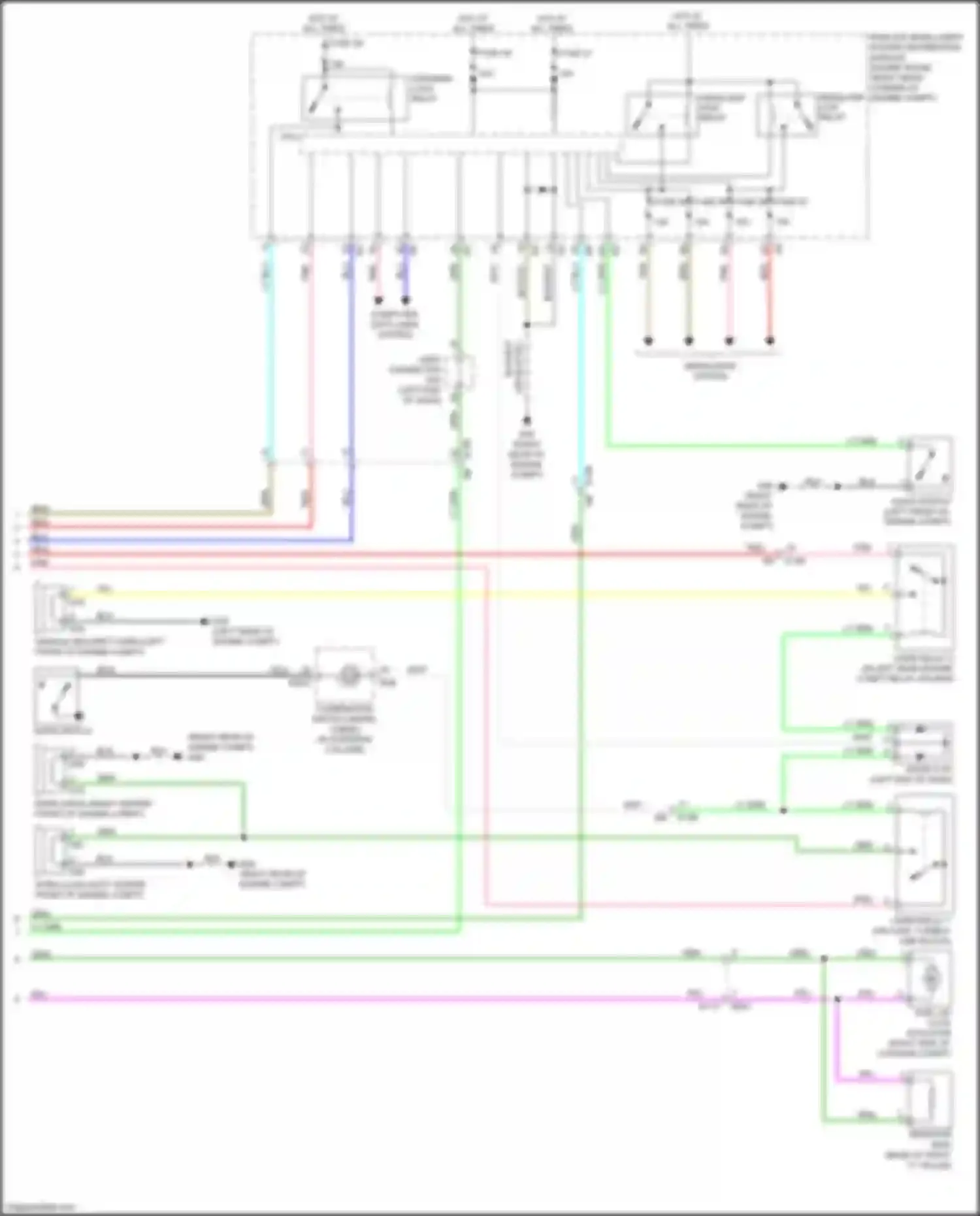 Wiring diagram headlamp low relay for Nissan GT-R I facelift 3 (2016-2020) (1 of 4)