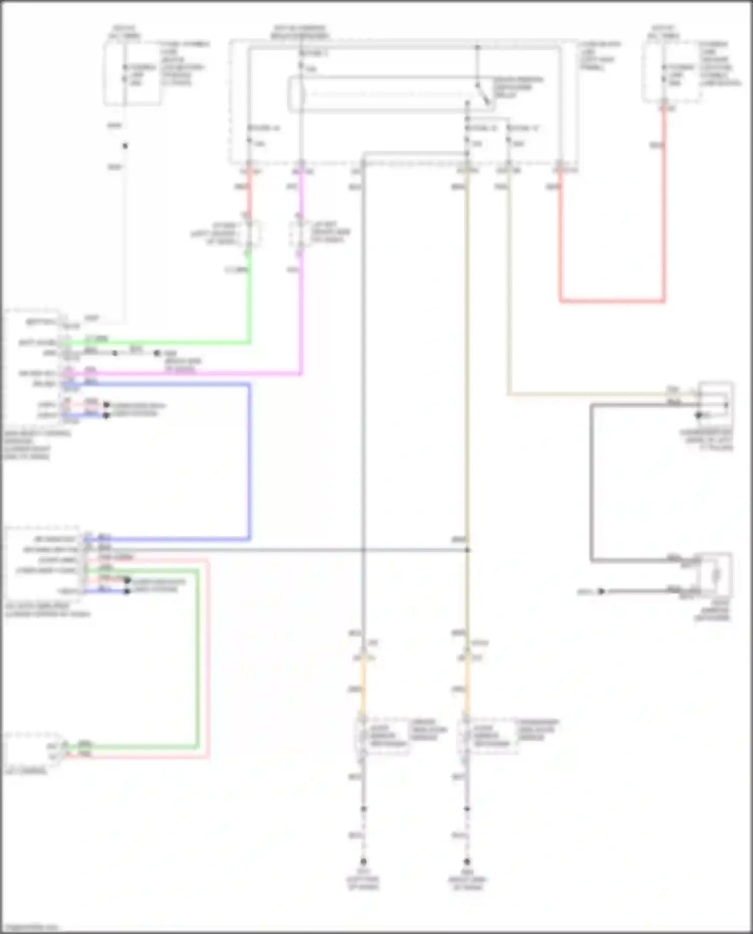 Wiring diagram passenger side door mirror for Nissan GT-R I facelift 3 (2016-2020) (1 of 2)