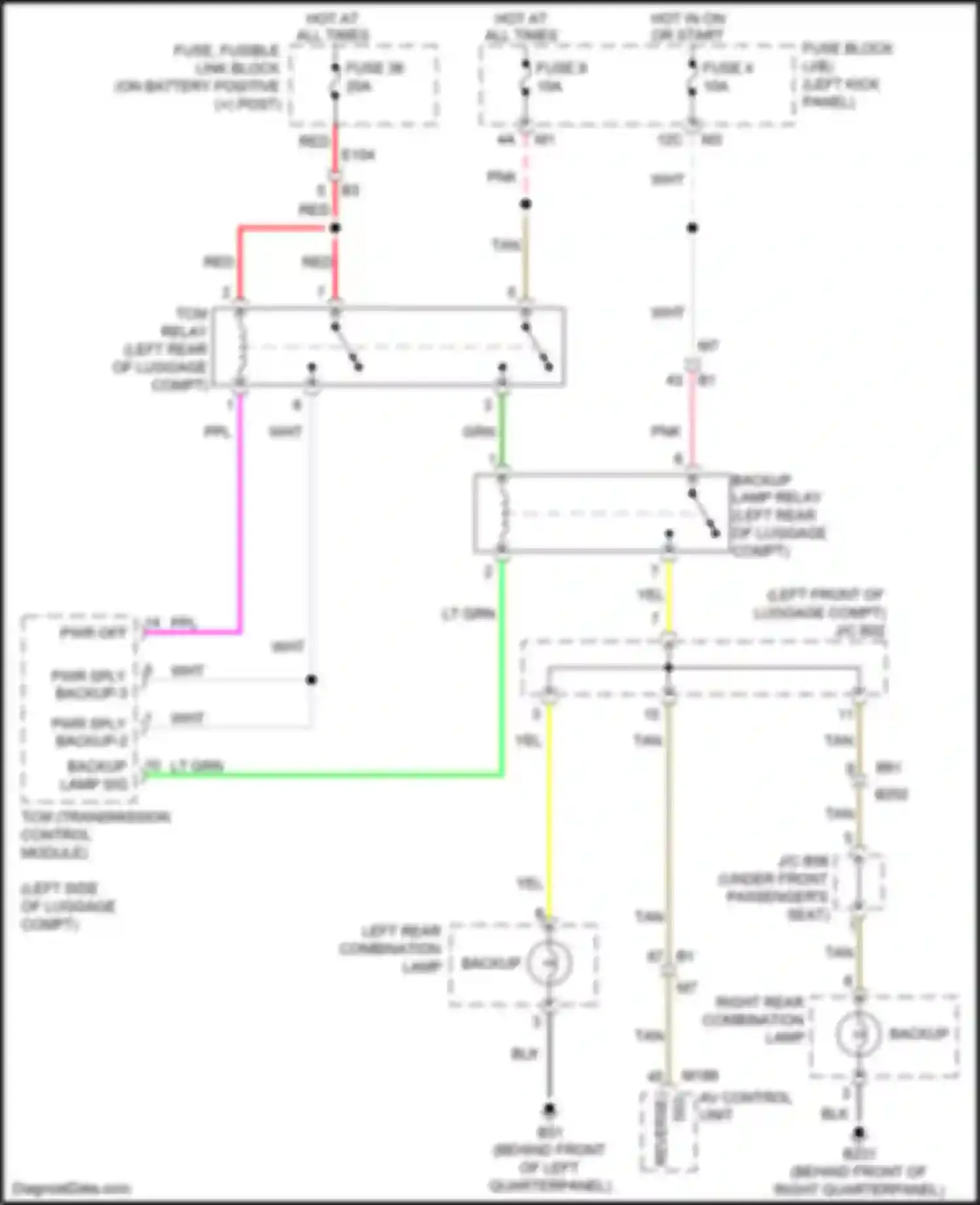 Wiring diagram tcm relay for Nissan GT-R I facelift 3 (2016-2020) (2 of 2)