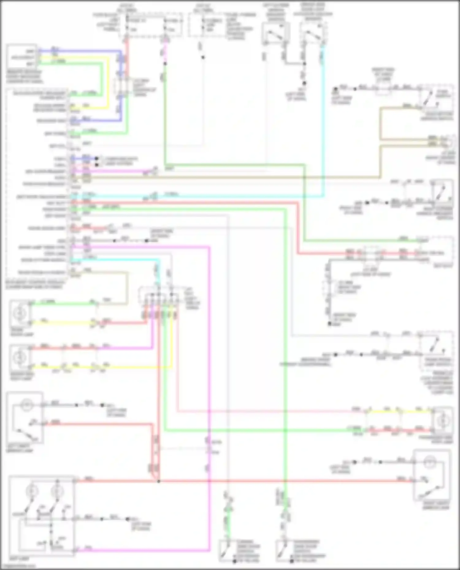 Wiring diagram trunk room lamp switch for Nissan GT-R I facelift 3 (2016-2020) (2 of 4)