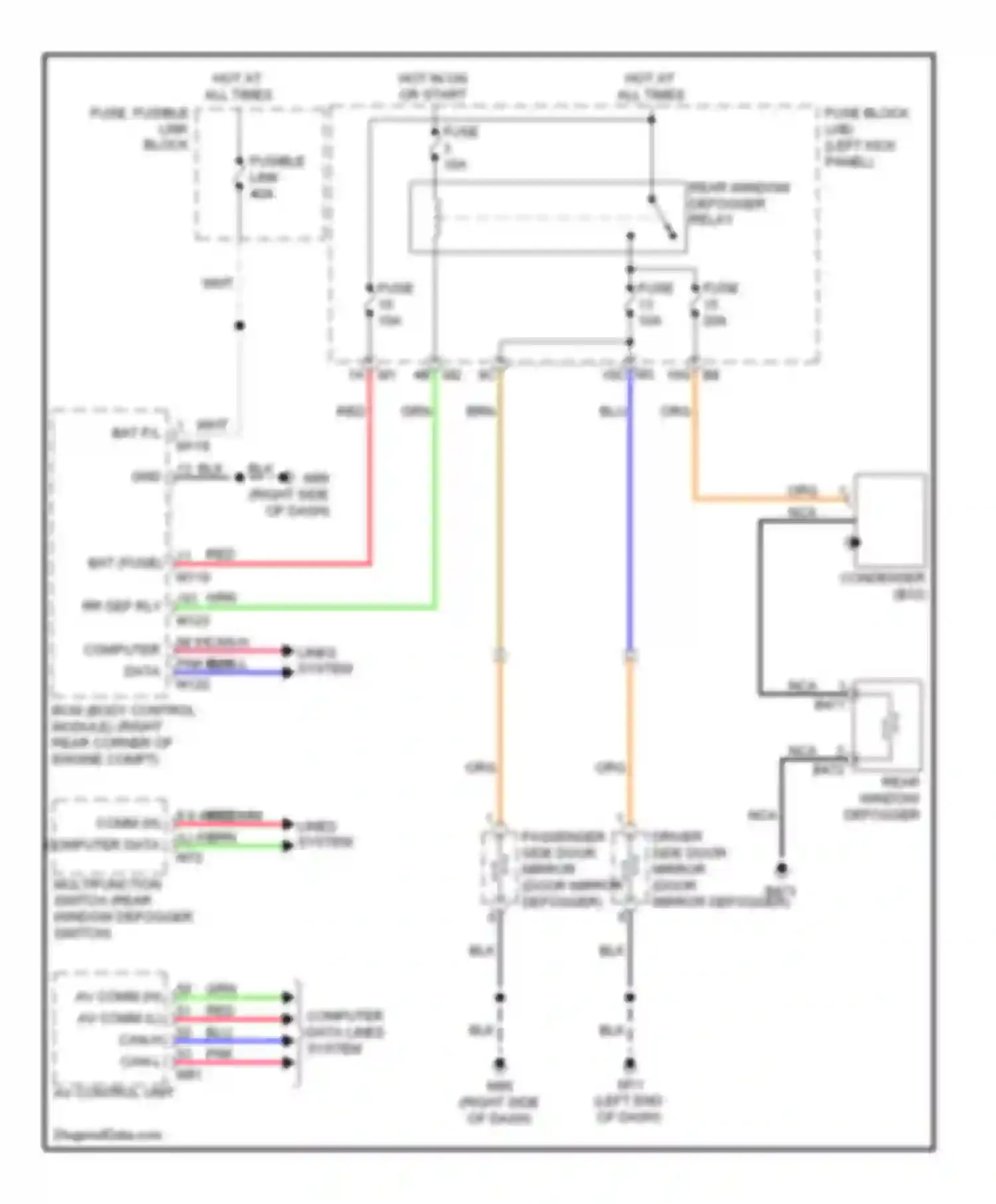 GT-R Nissan I (2007-2011): Defoggers circuit